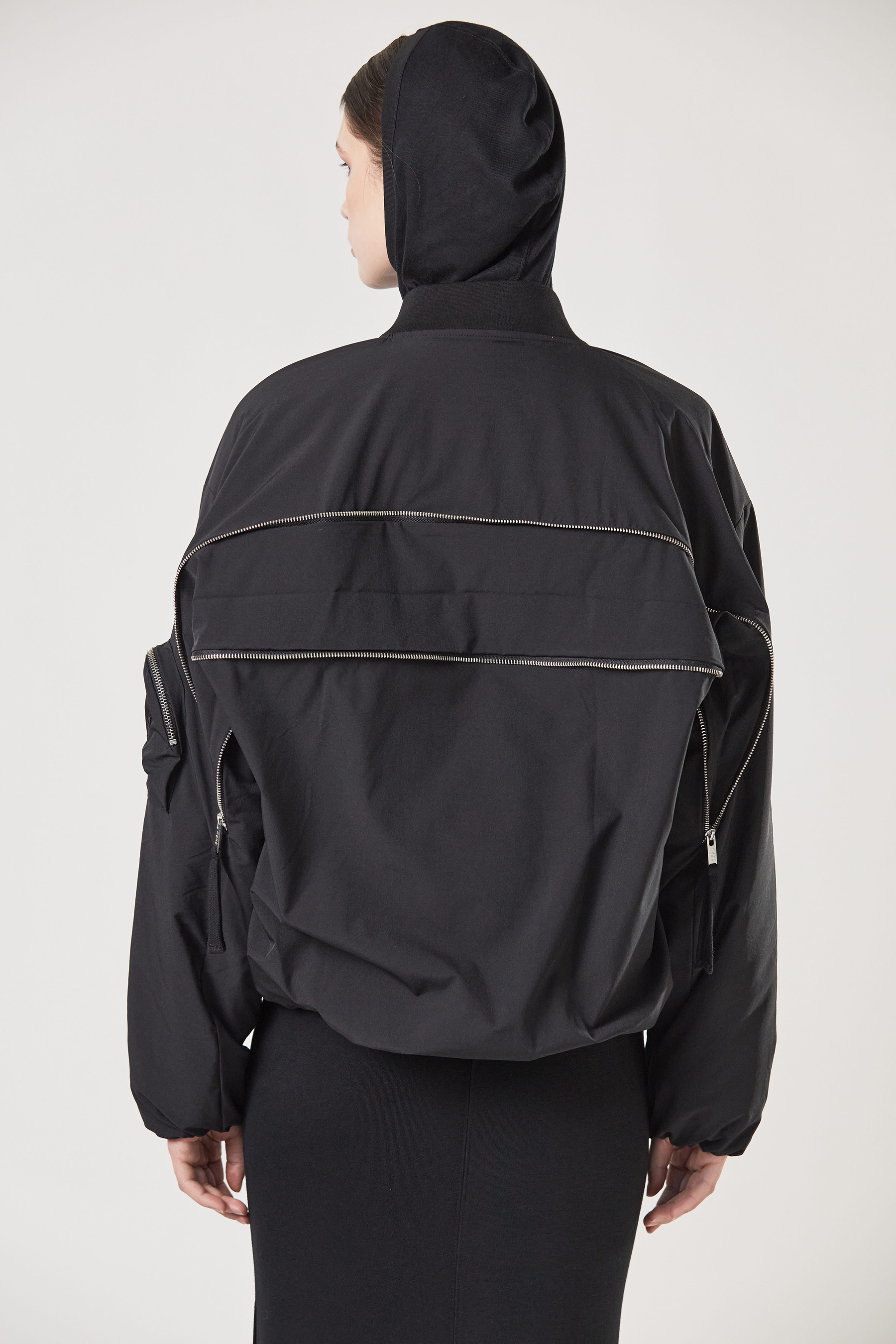 THOM KROM Padded Nylon Stretch Bomber Jacket