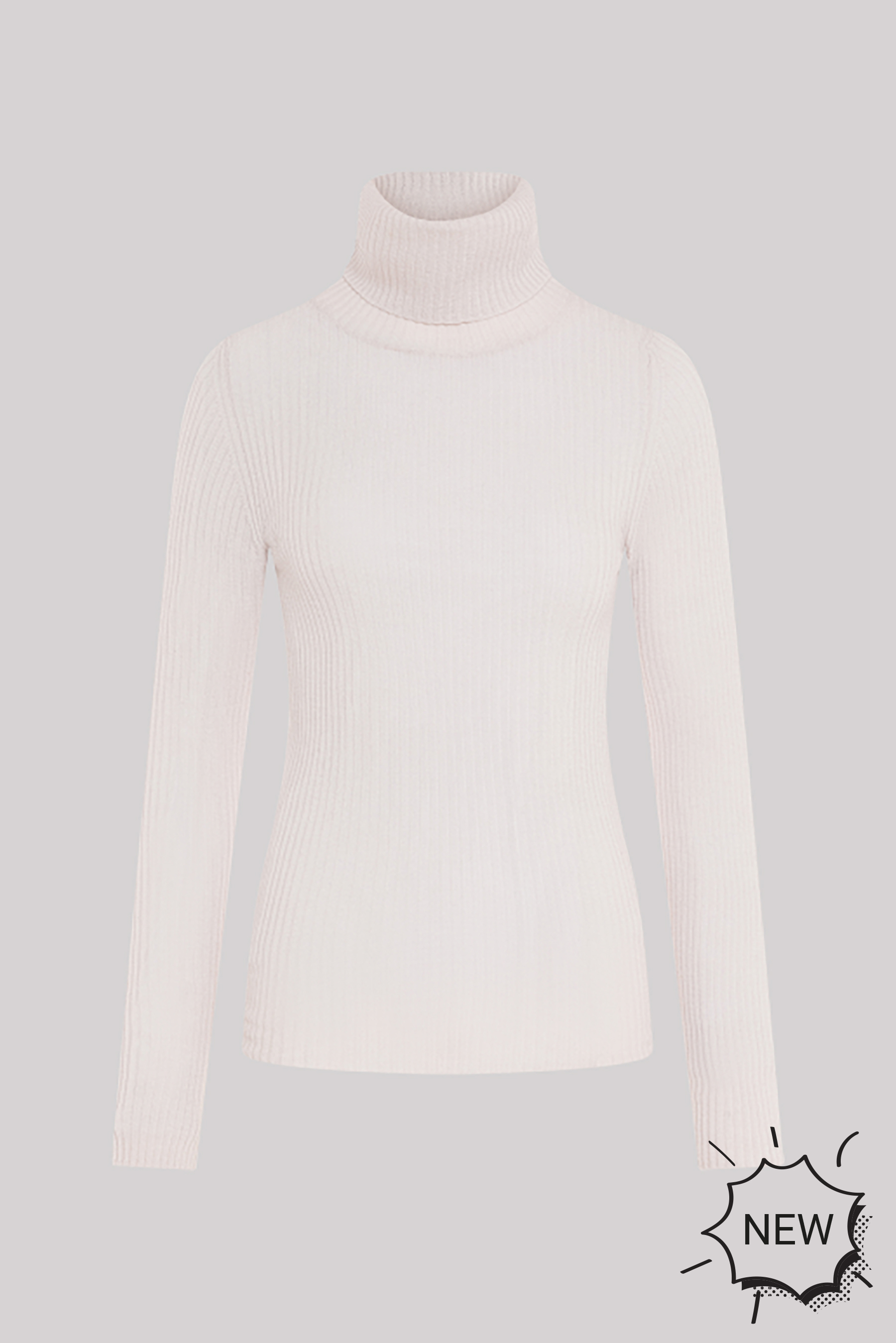 0039 ITALY Ribbed Wool Turtleneck Sweater Whiley