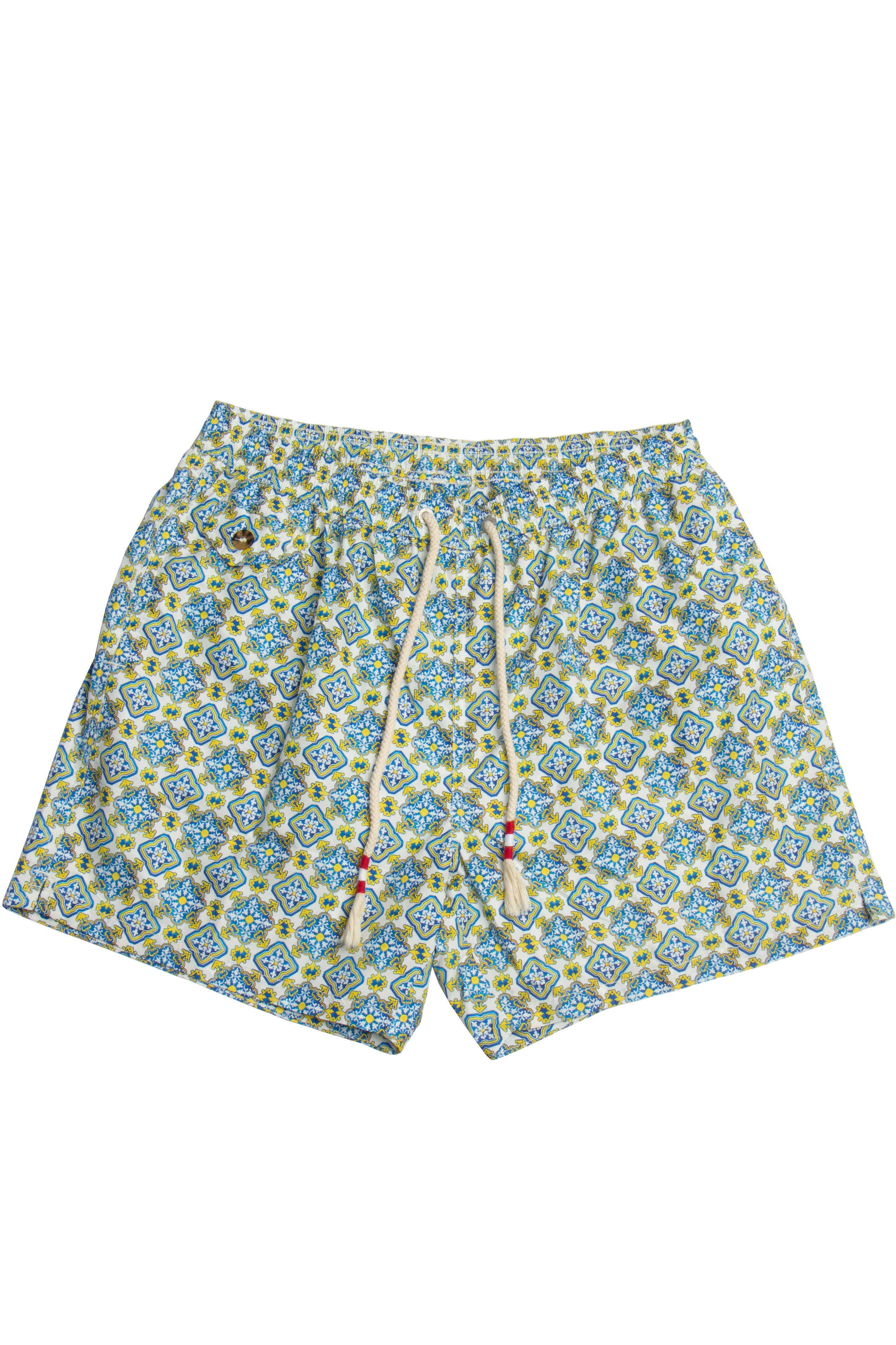 MC 2 SAINT BARTH Glazed Tile Print Swim Shorts Lighting 