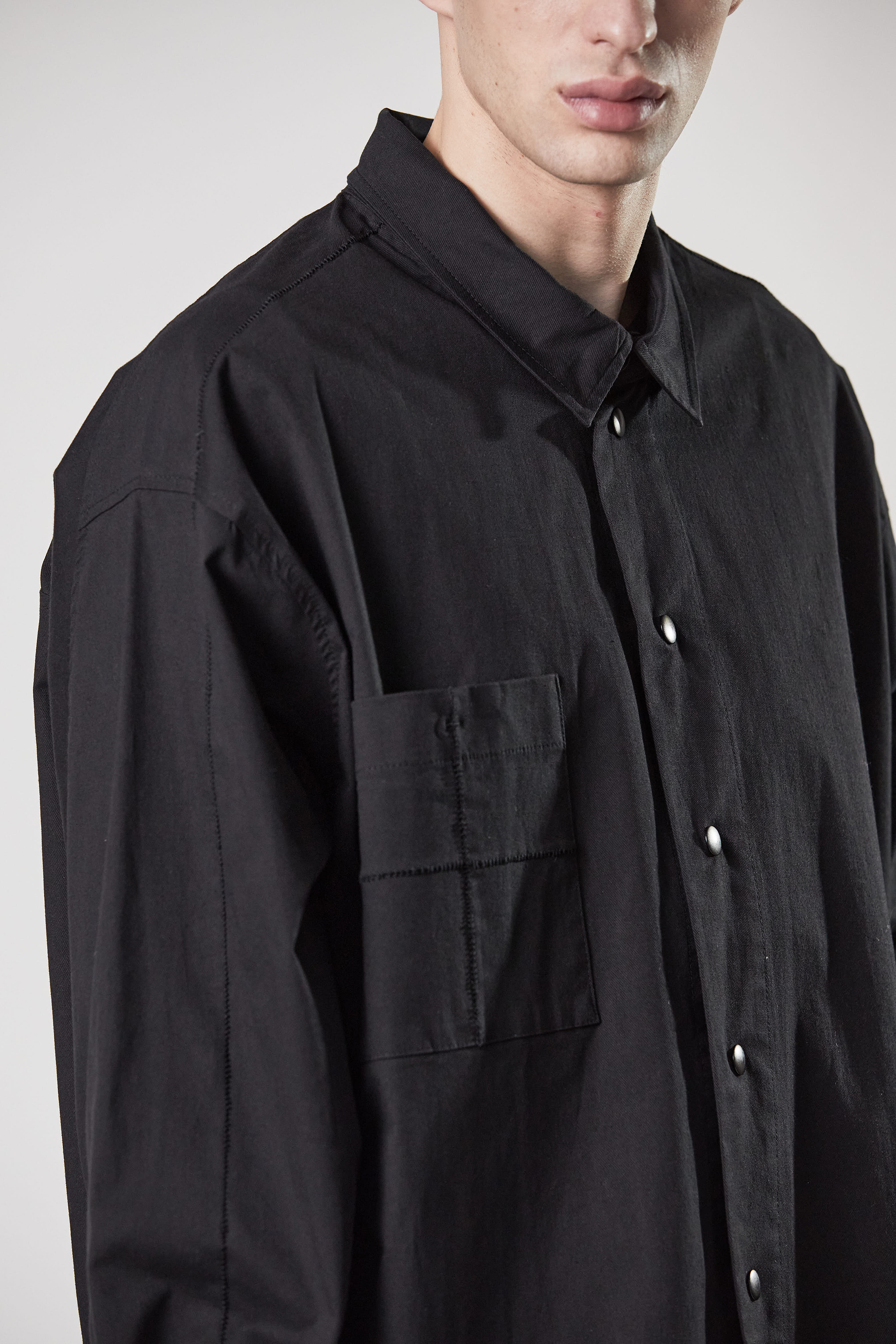 THOM KROM Oversized Cotton Stretch Shirt