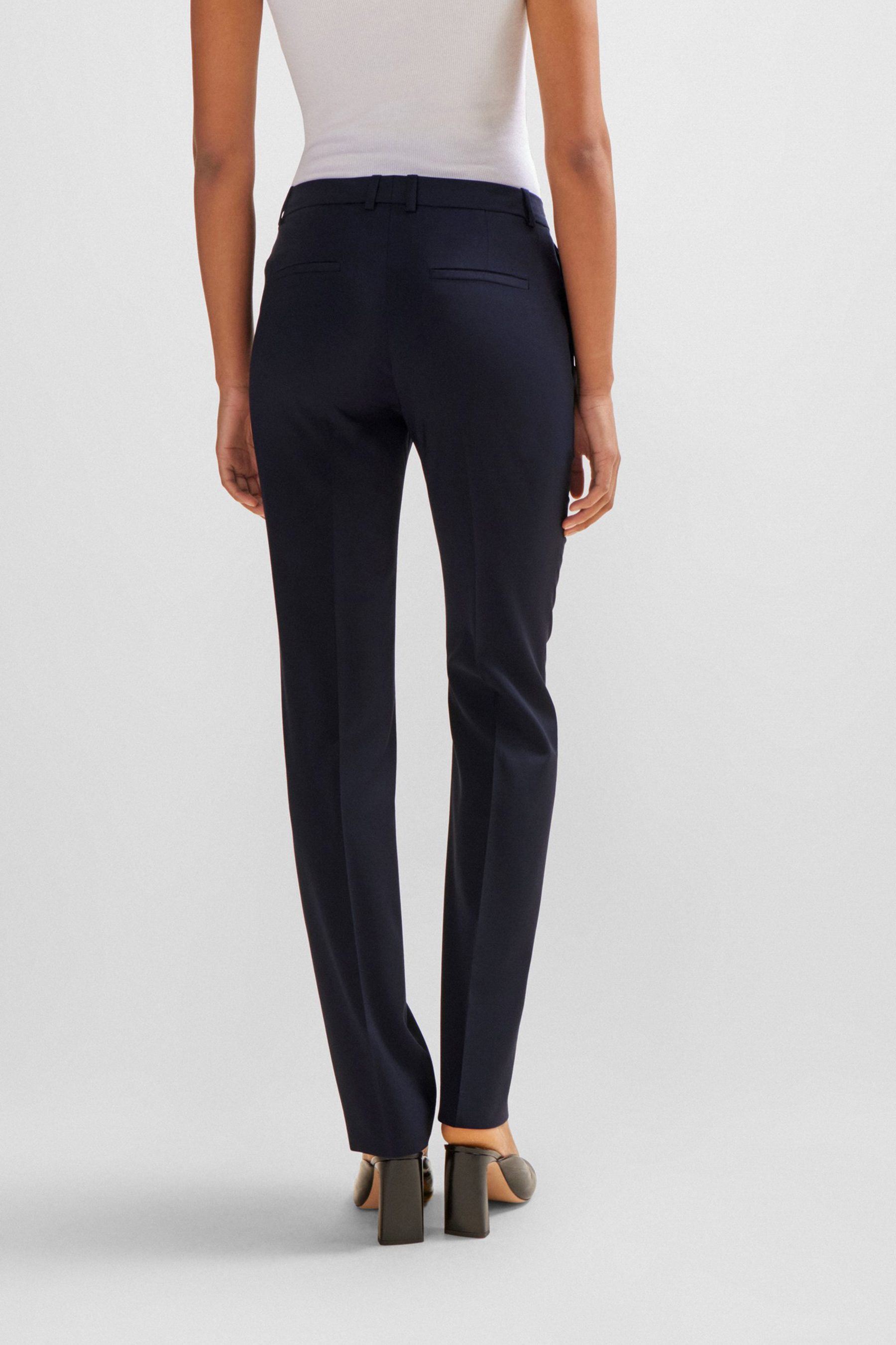 BOSS Regular Fit Virgin Wool Pants Tameah