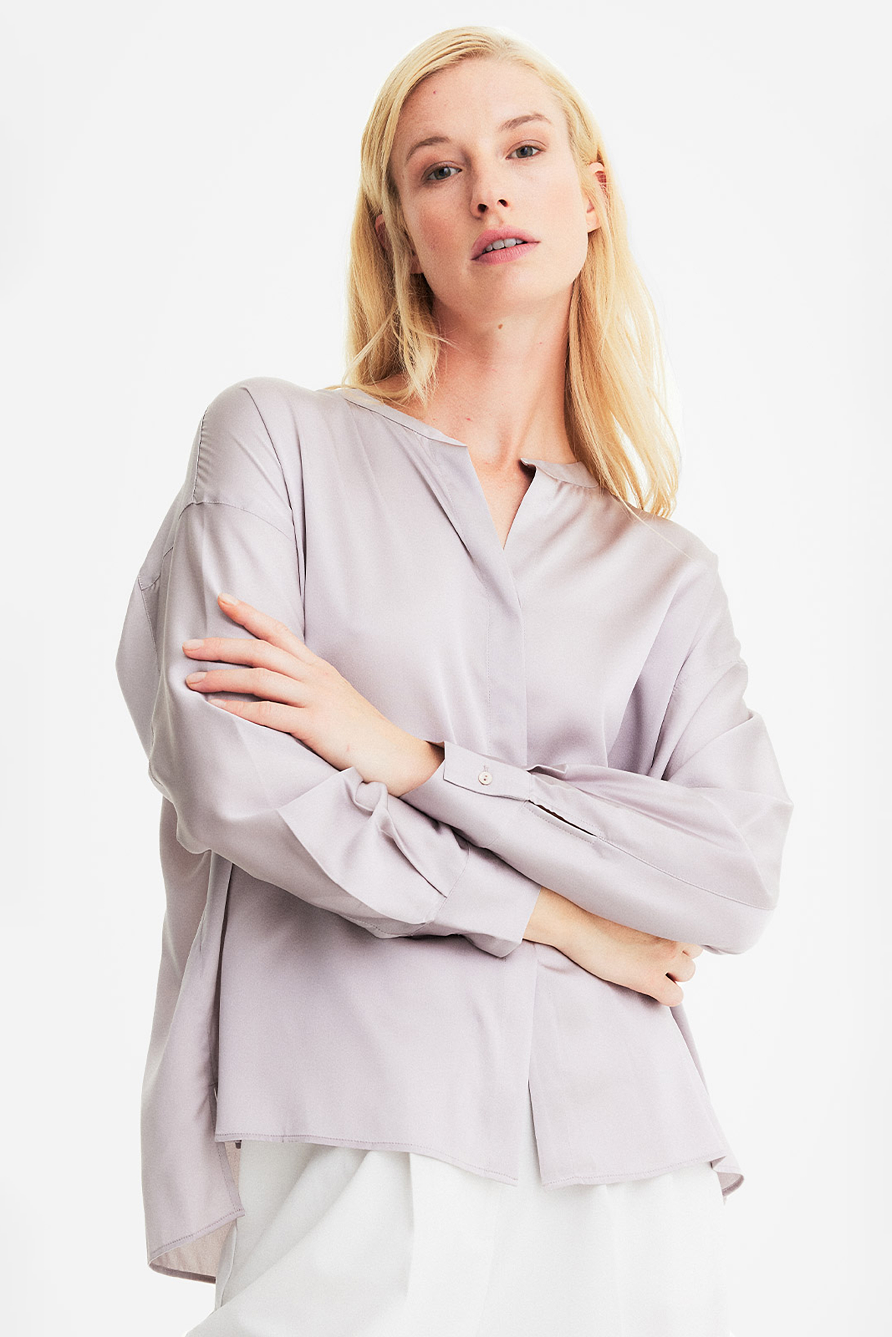 Oversized satin blouse online