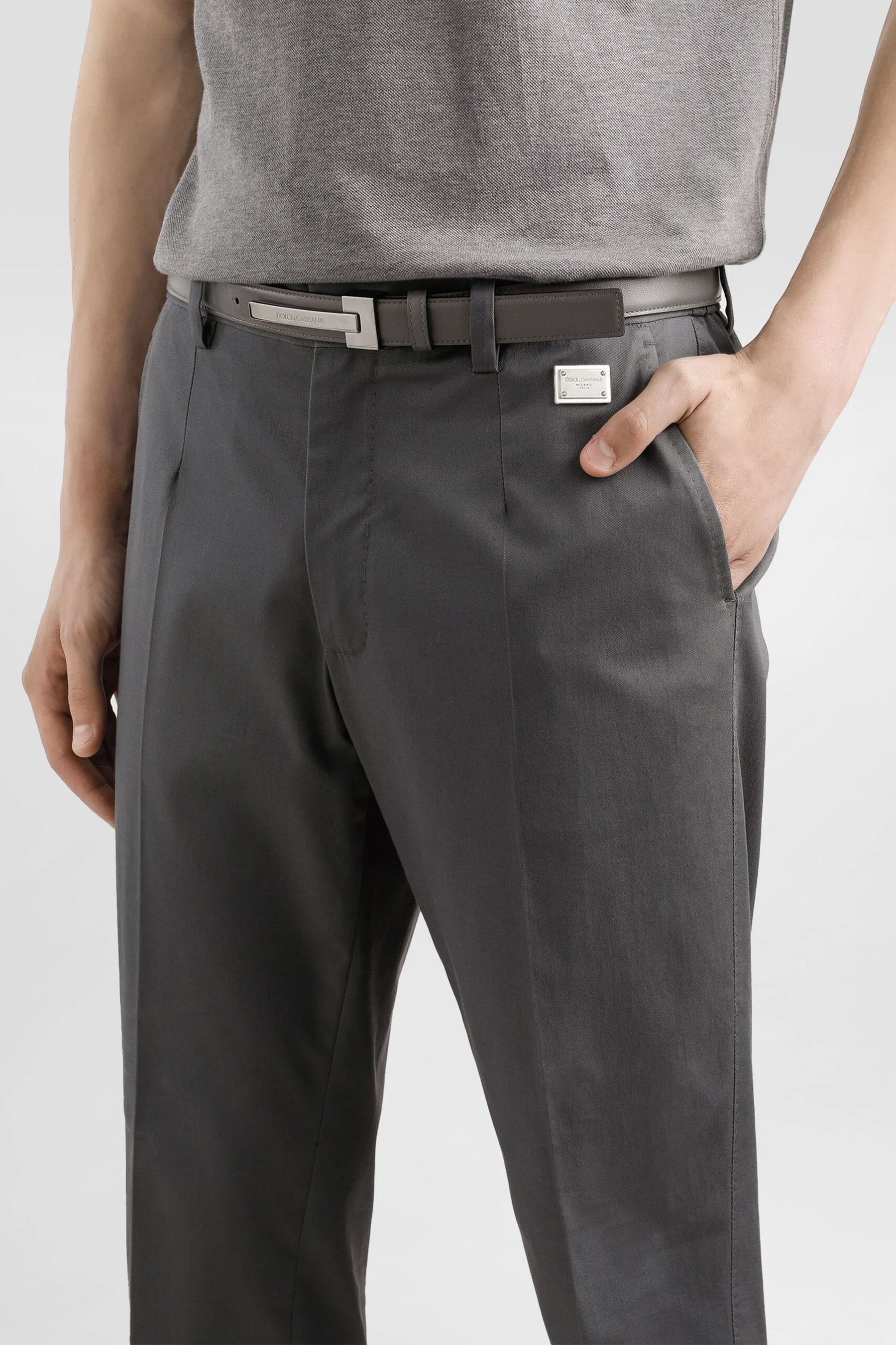 DOLCE & GABBANA Sartorial Stretch Cotton Gabardine Pants