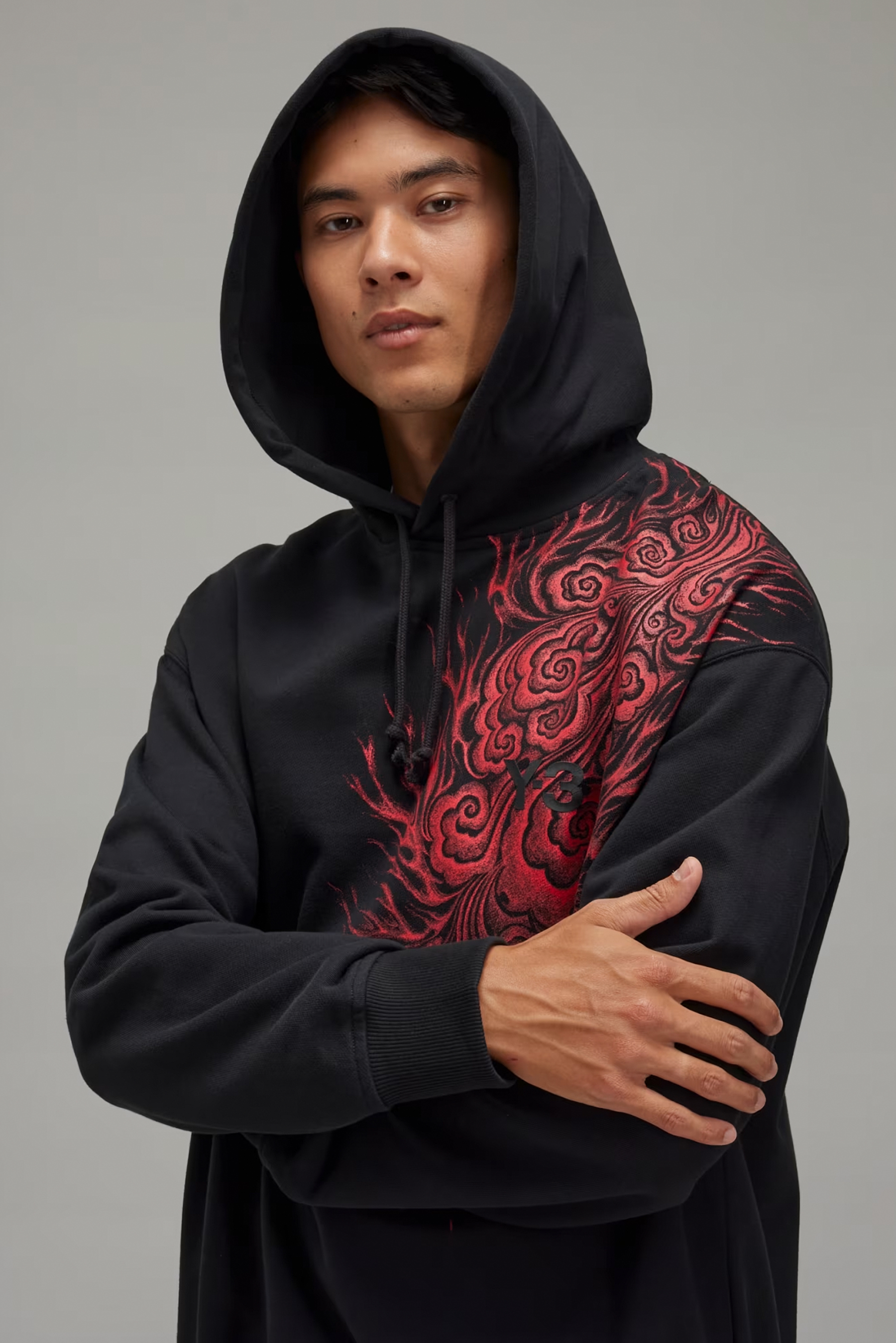 Y-3 X JFA Printed Cotton Blend Hoodie