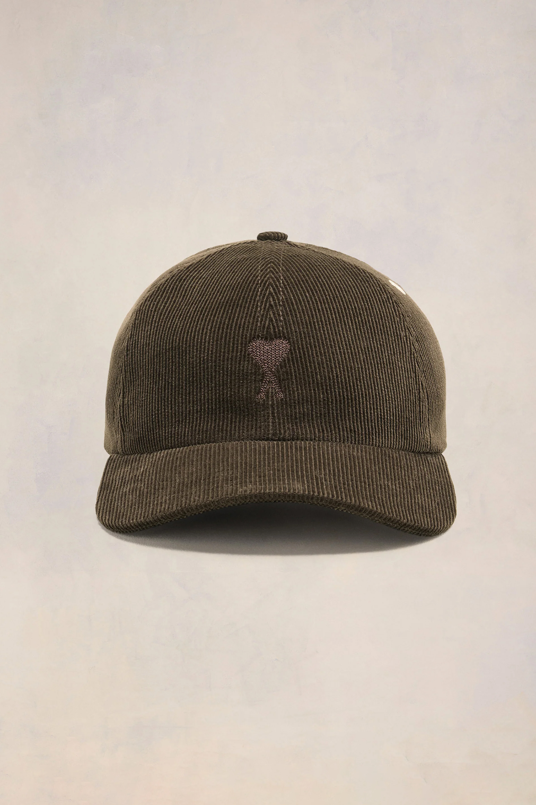 AMI PARIS Embroidered Cotton Courduroy Cap