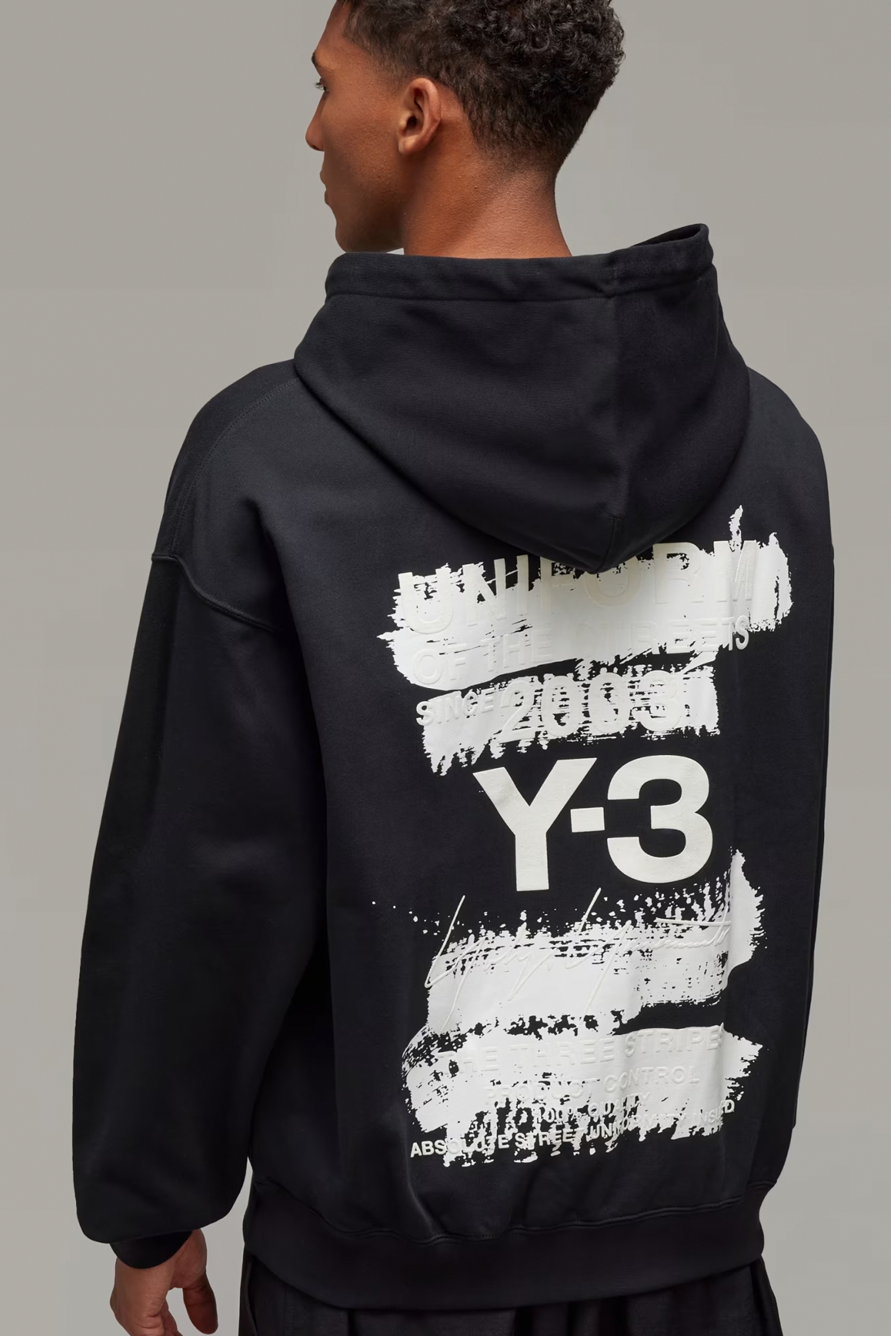 Y-3 U Graphic Print Cotton Blend French Terry Hoodie