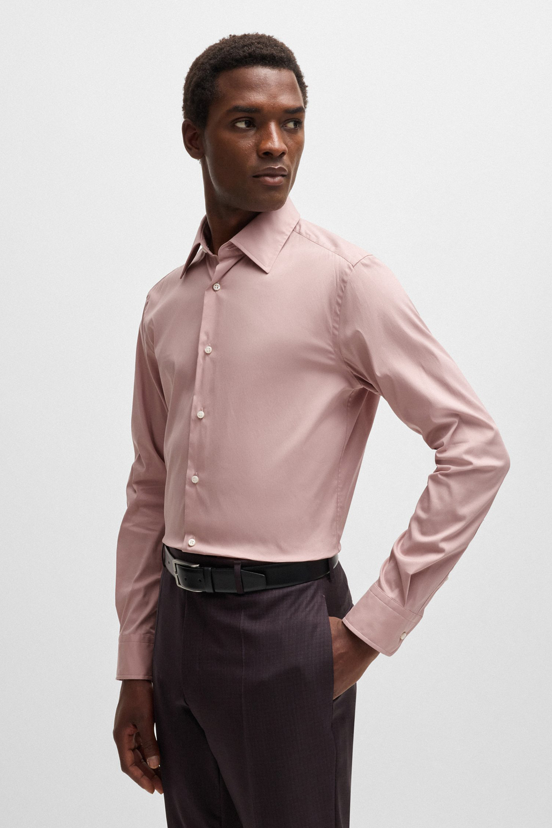 BOSS Cotton Blend Stretch Shirt L-Hays