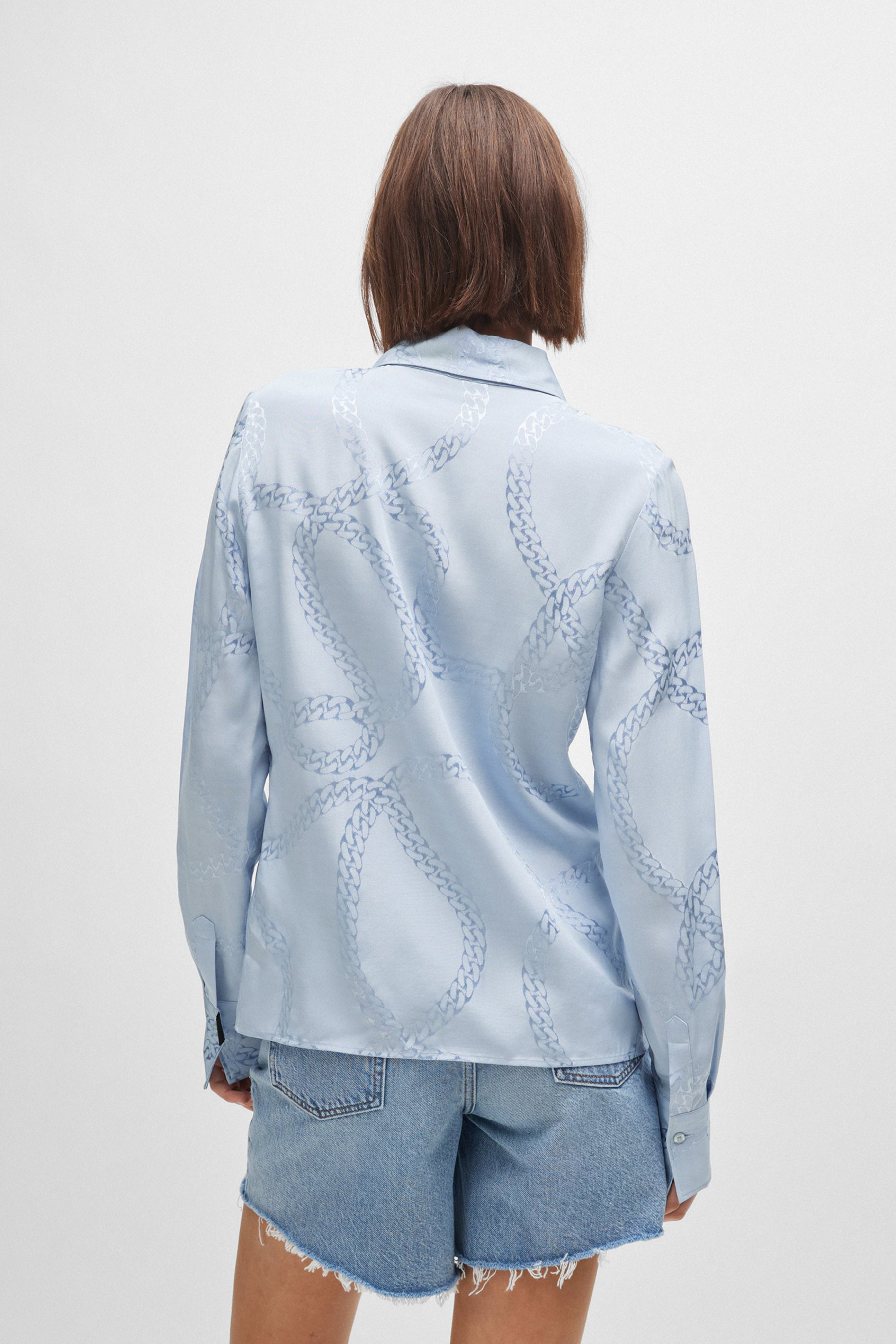 HUGO Chain Pattern Viscose Blouse Cemalie