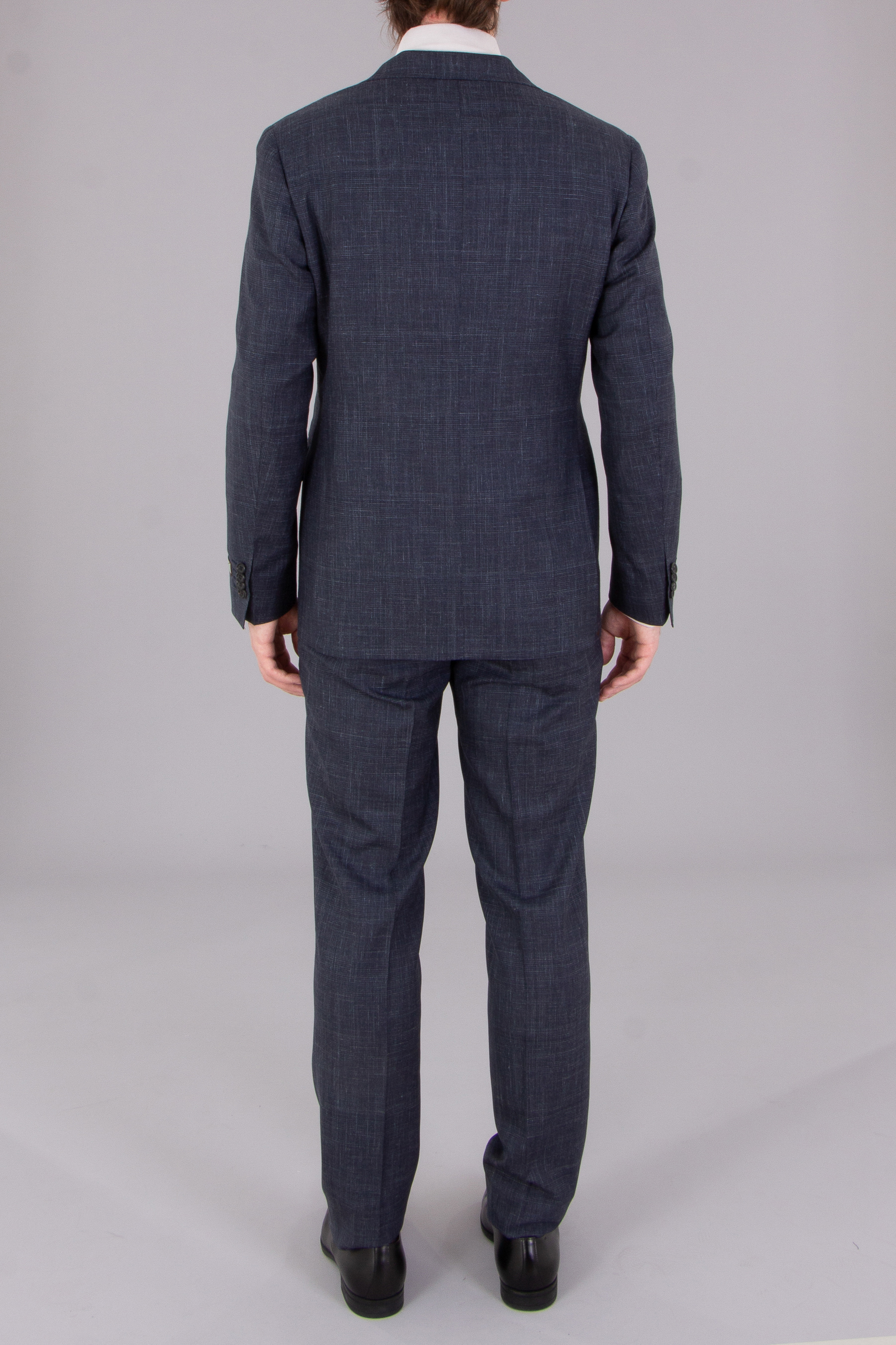 CANALI Modern Fit Checked Travel Wool-Silk-Linen Blend Suit Kei