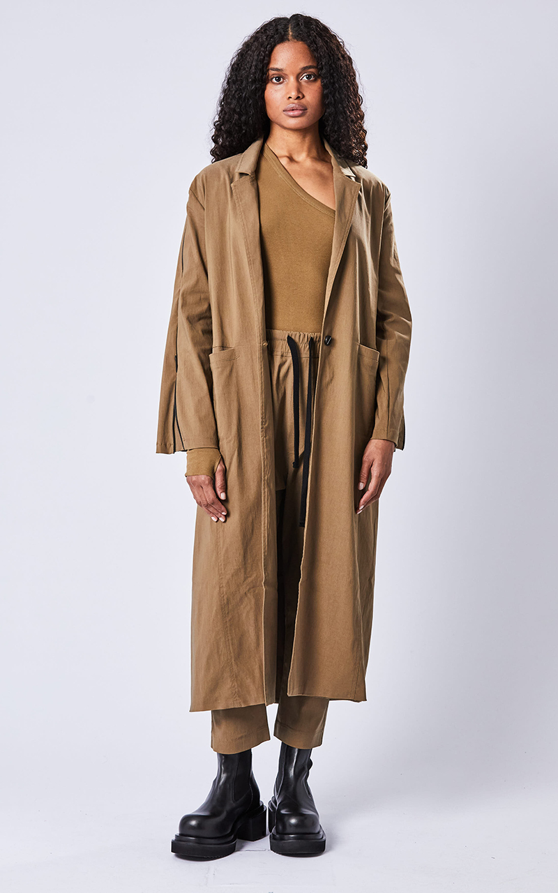 THOM KROM Long Woven Stretch Coat