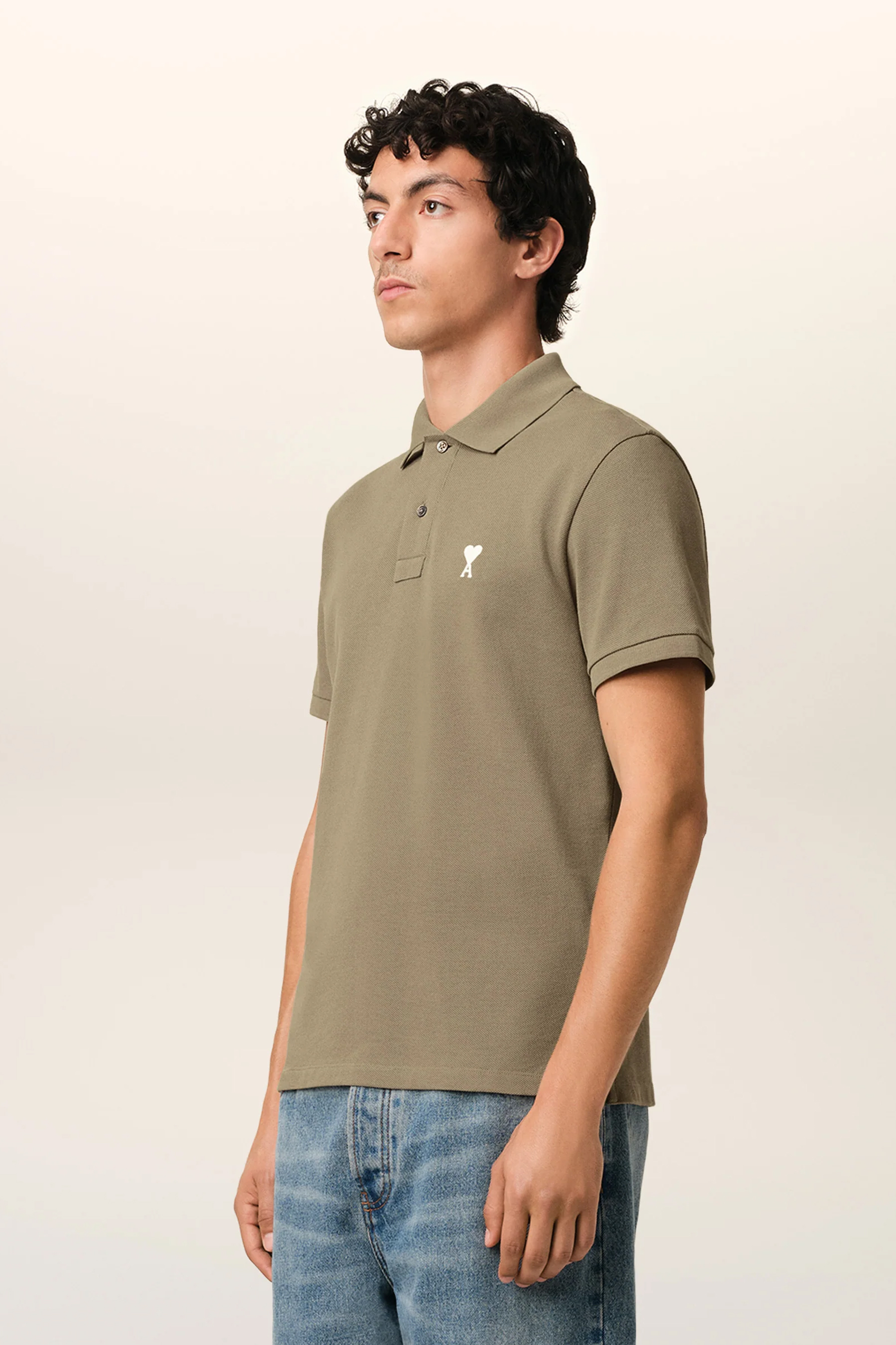 AMI PARIS Classic Fit Ami De Coeur Organic Cotton Piqué Polo Shirt