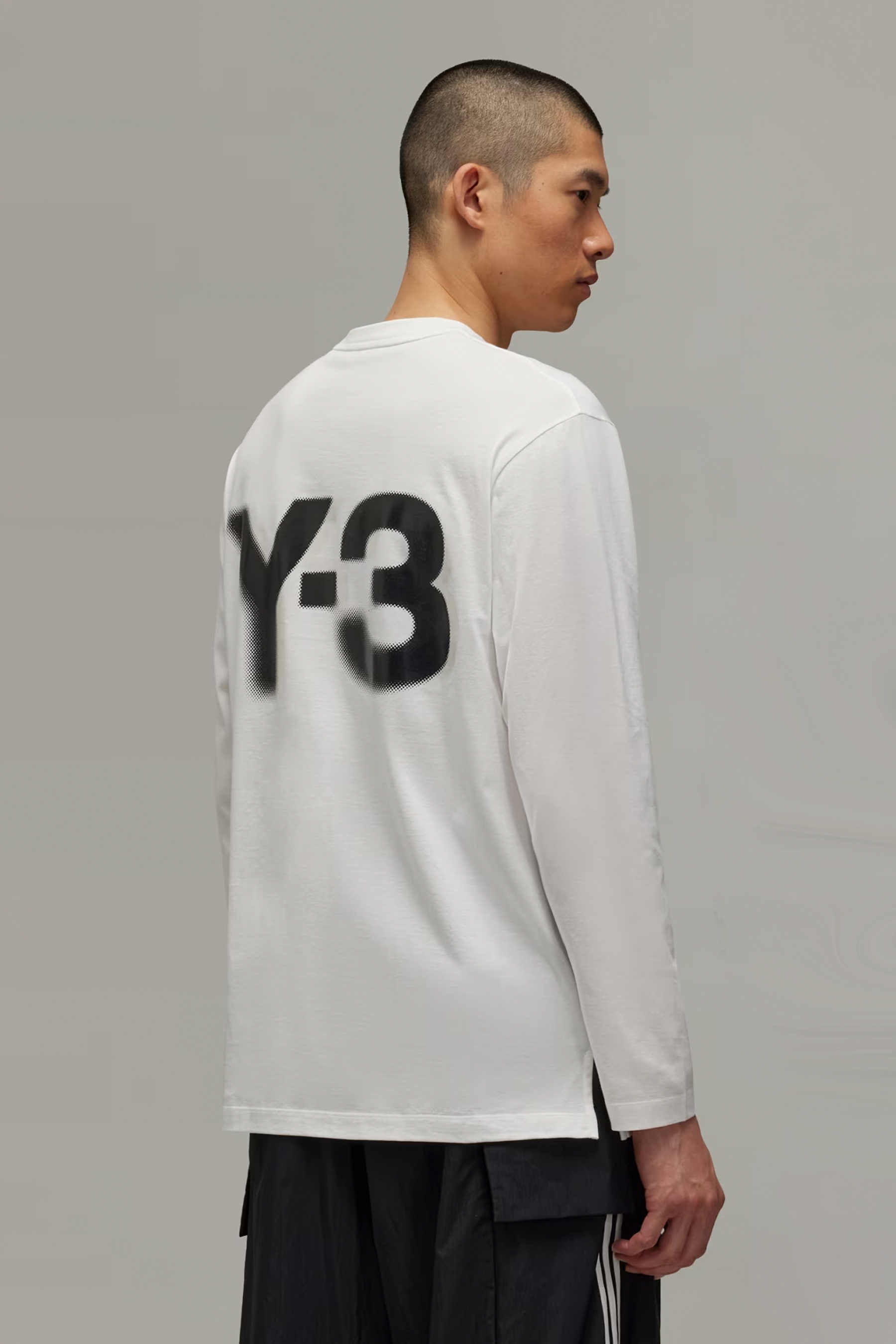 Y-3 Printed Cotton Jersey Long Sleeve T-Shirt