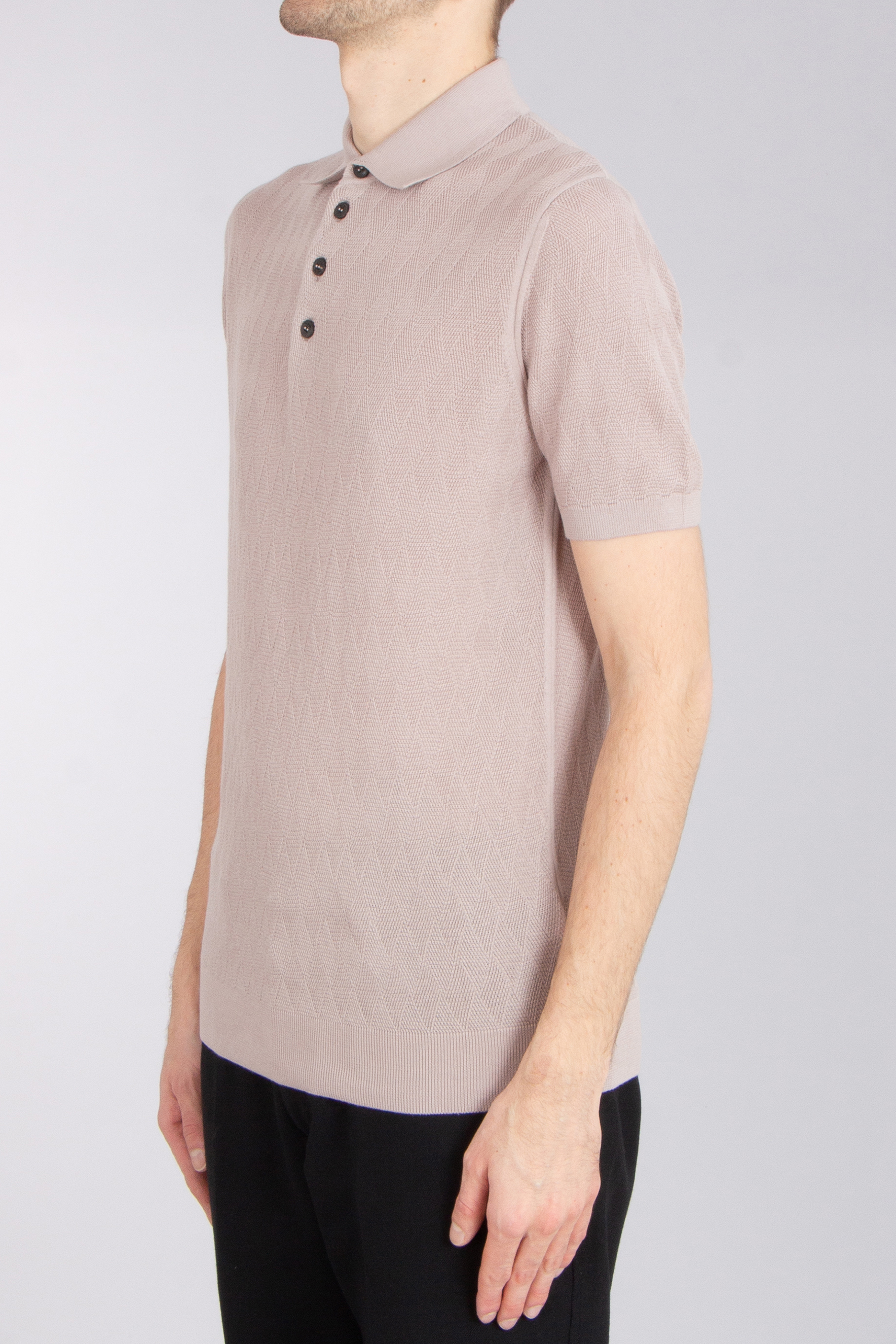 PAL ZILERI Regular Fit Structured Cotton Knit Polo