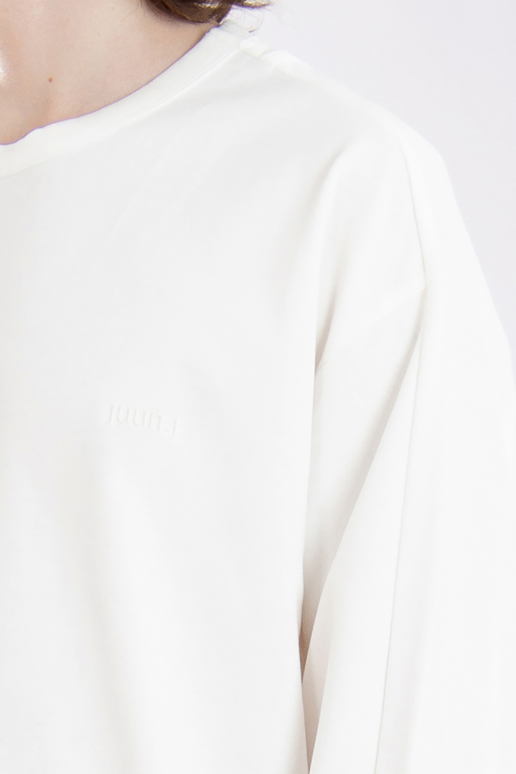 JUUN.J Embroidered Oversized Cotton Jersey Long Sleeve T-Shirt