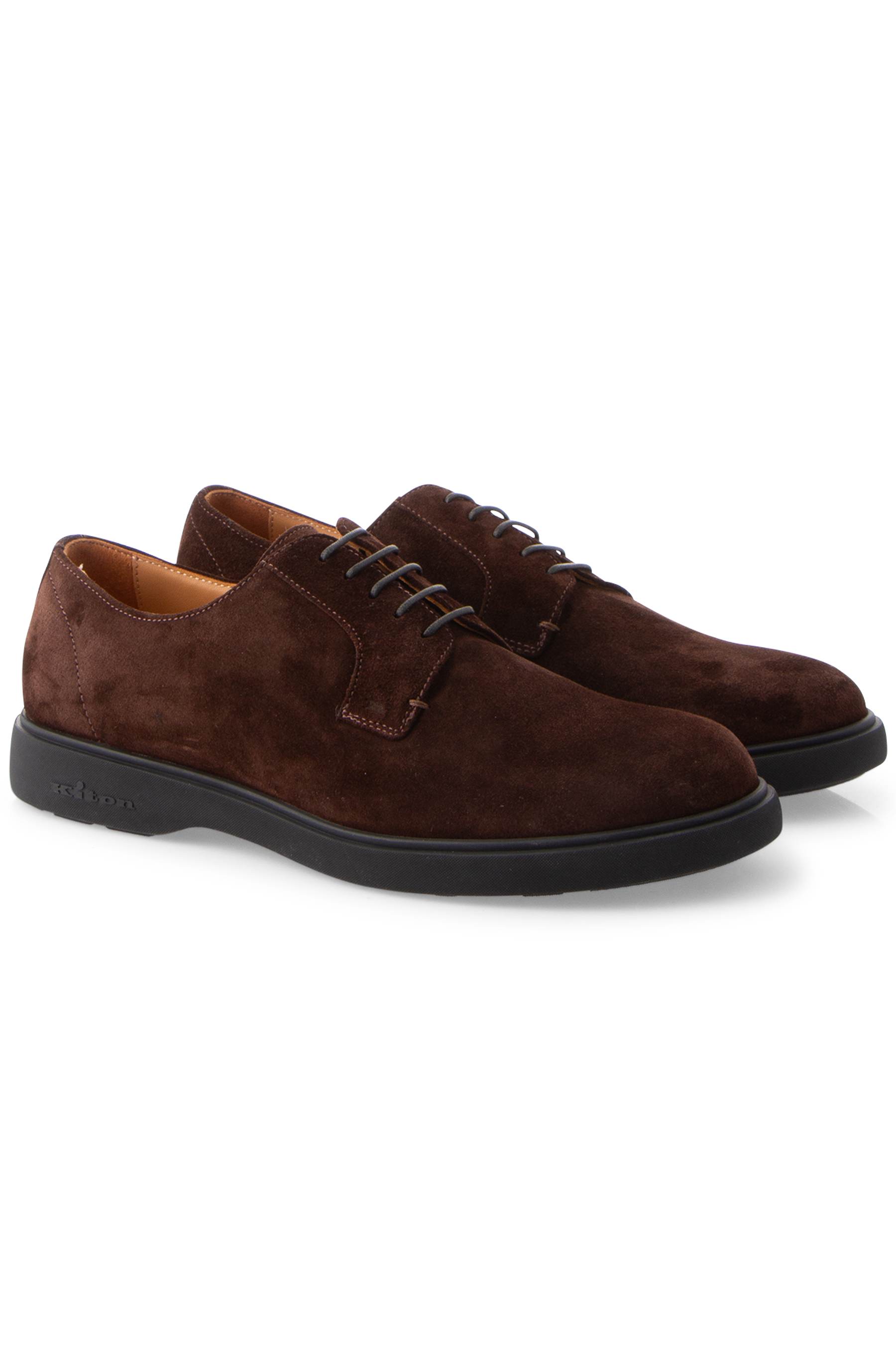 KITON Calfskin Suede Derby Shoes