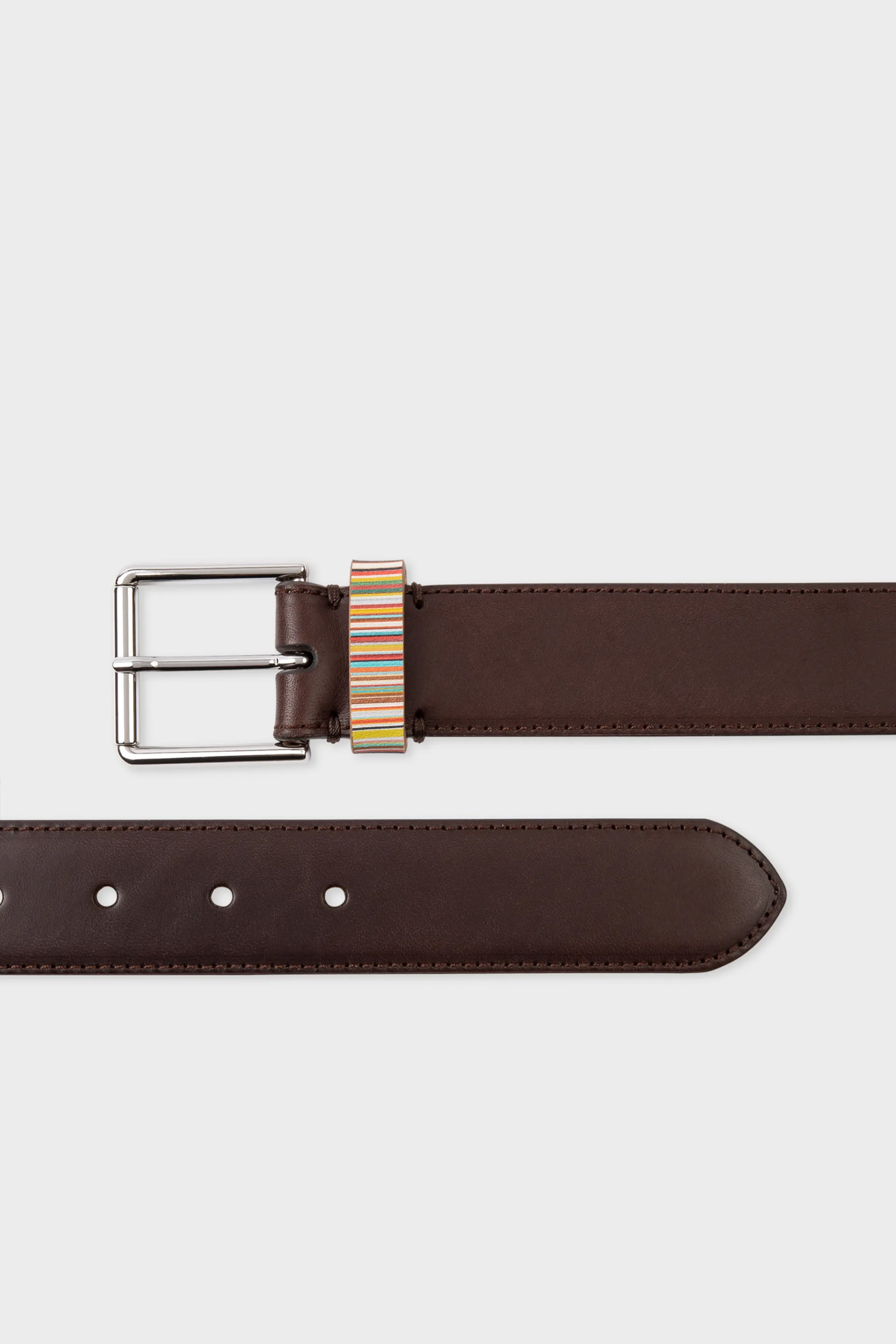 PAUL SMITH 'Signature Stripe' Keeper Leather Belt