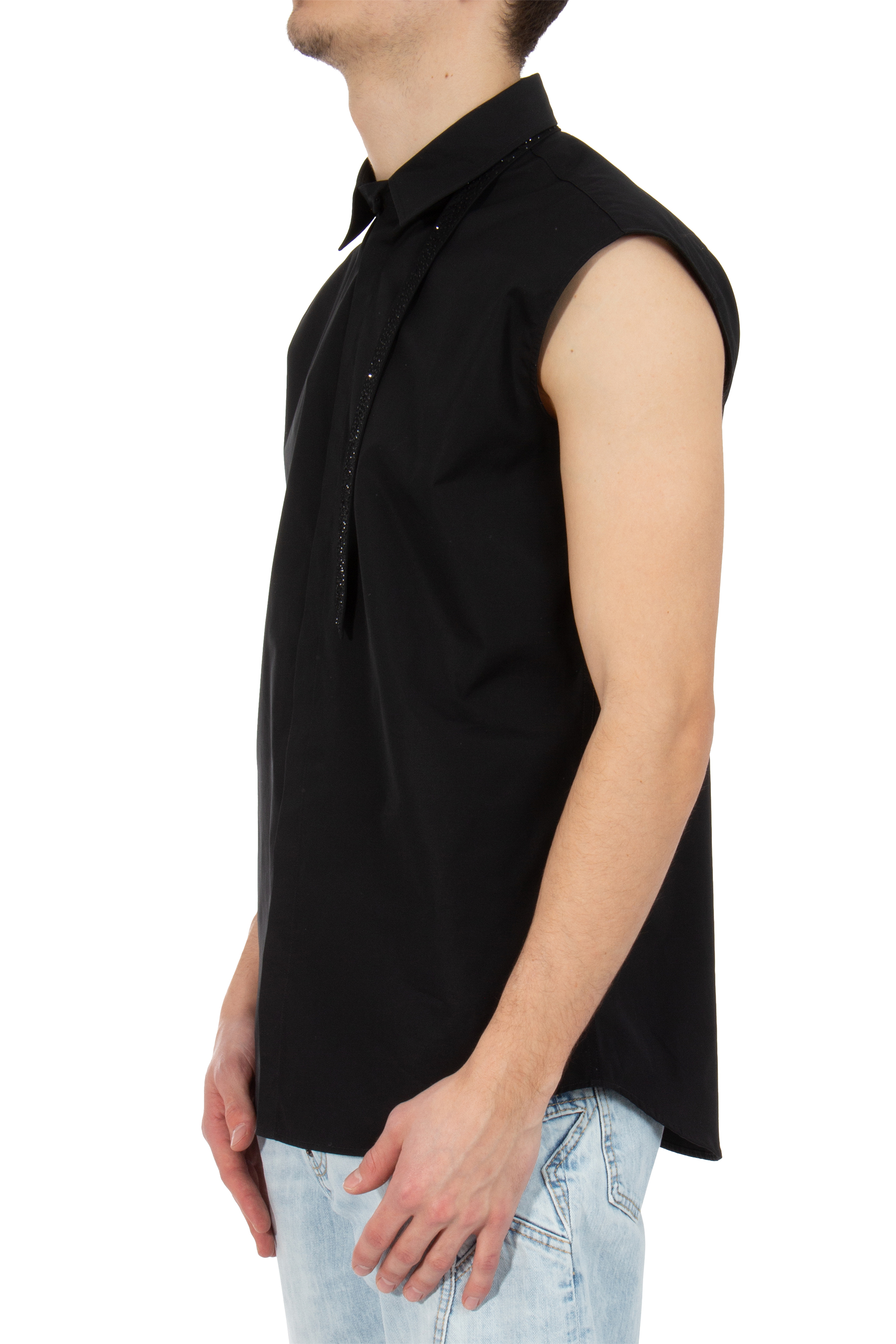 DSQUARED2 Cotton Poplin Sleeveless Shirt Comet