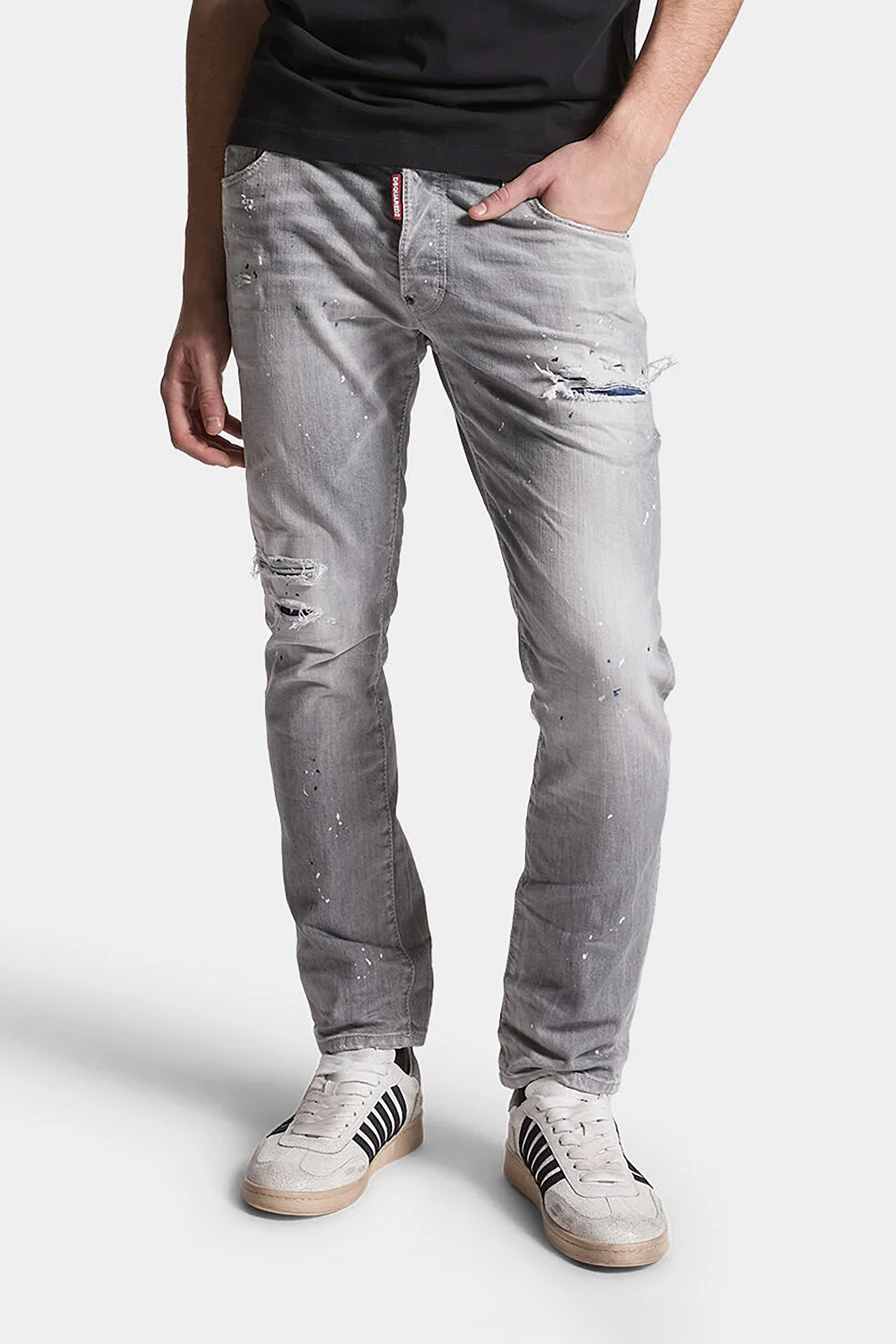 DSQUARED2 Blue Peaks Grey Wash Skater Jeans