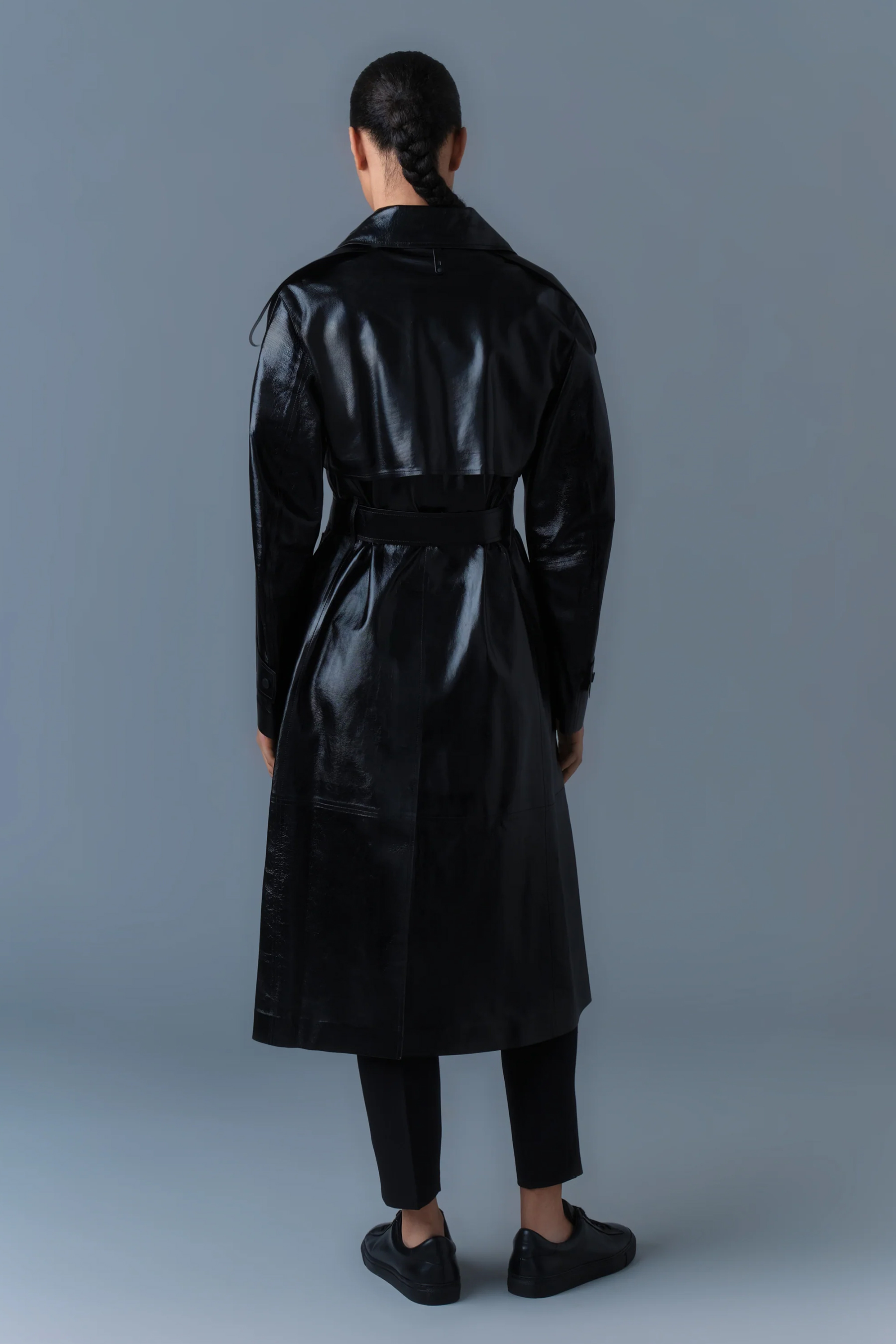 MACKAGE Lambskin Leather Trench Coat Carmela