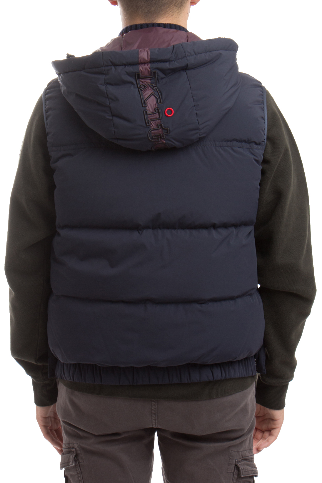 KITON Hooded Down Vest with Contrast Collar