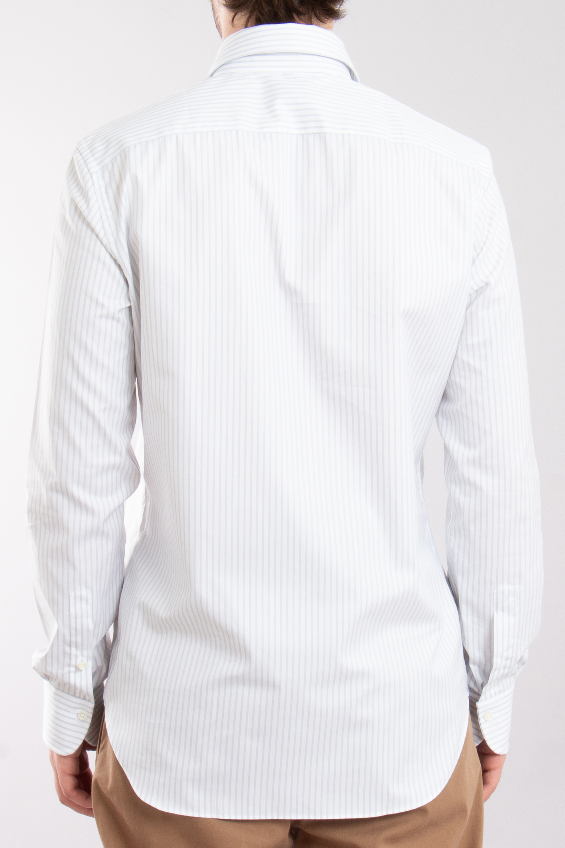 EMANUELE MAFFEIS Striped Cotton Shirt Eduardo Ribbon