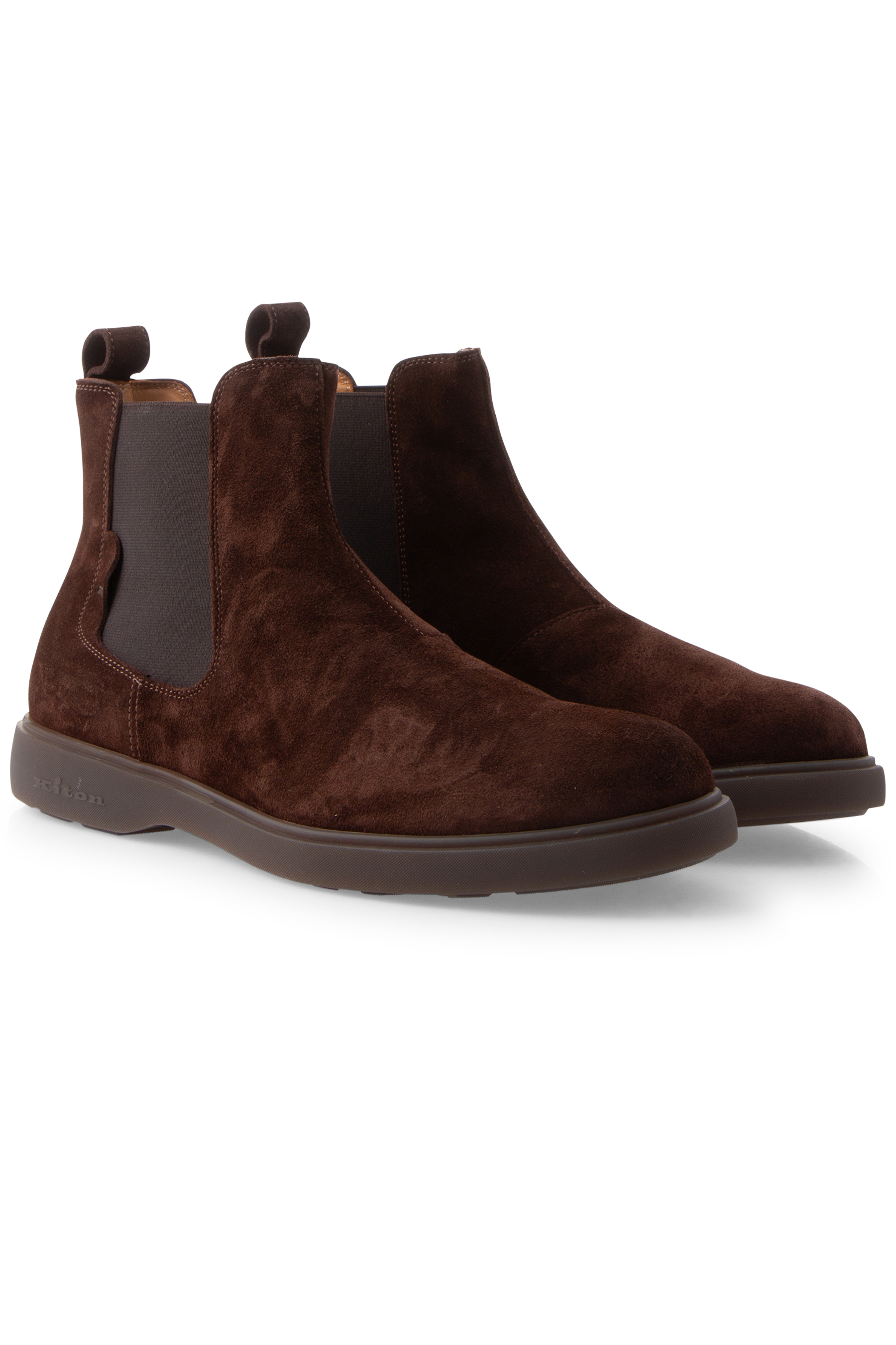 KITON Padded Calf Suede Chelsea Boots