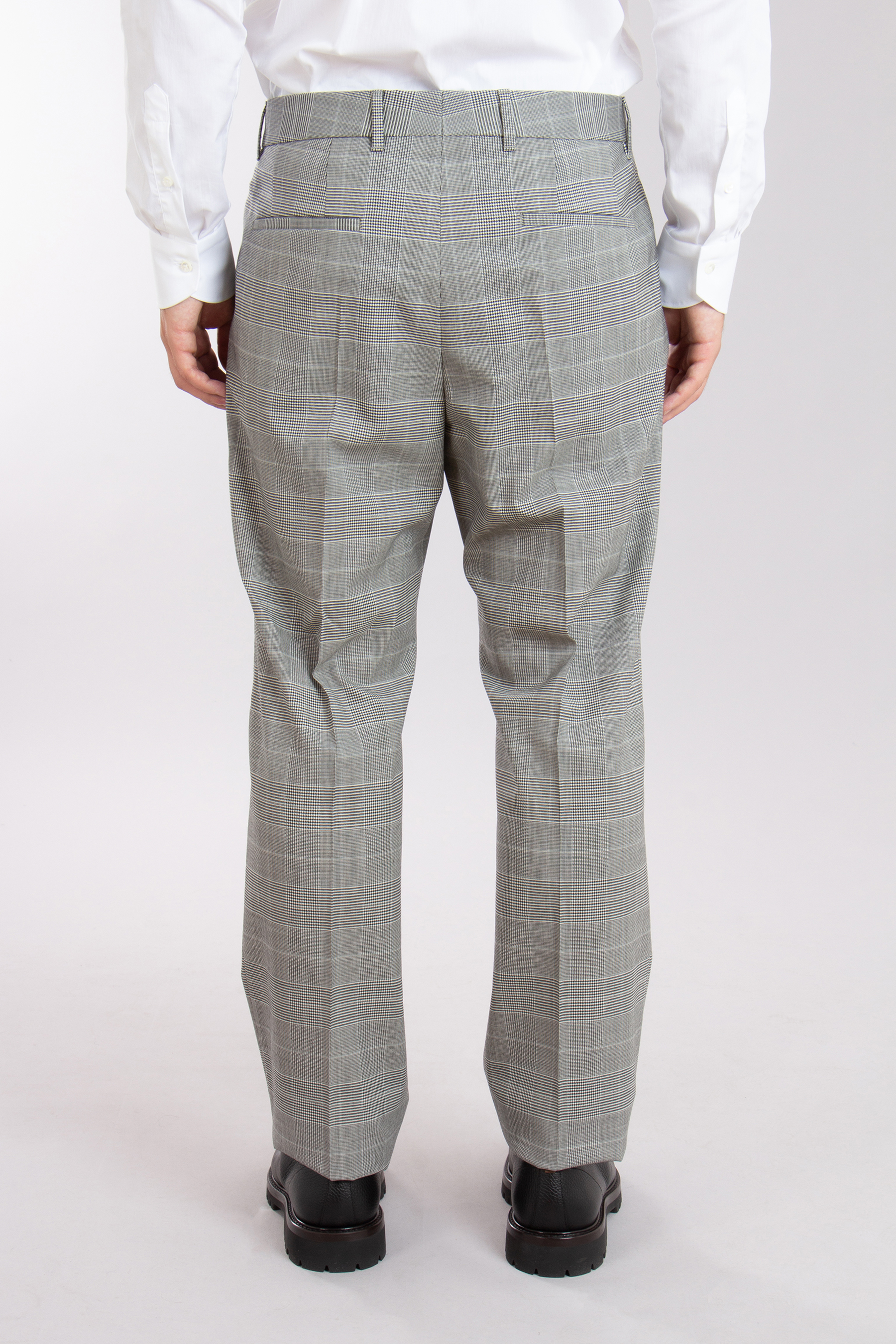 BOSS Checked Virgin Wool Blend Stretch Pants C-Peter