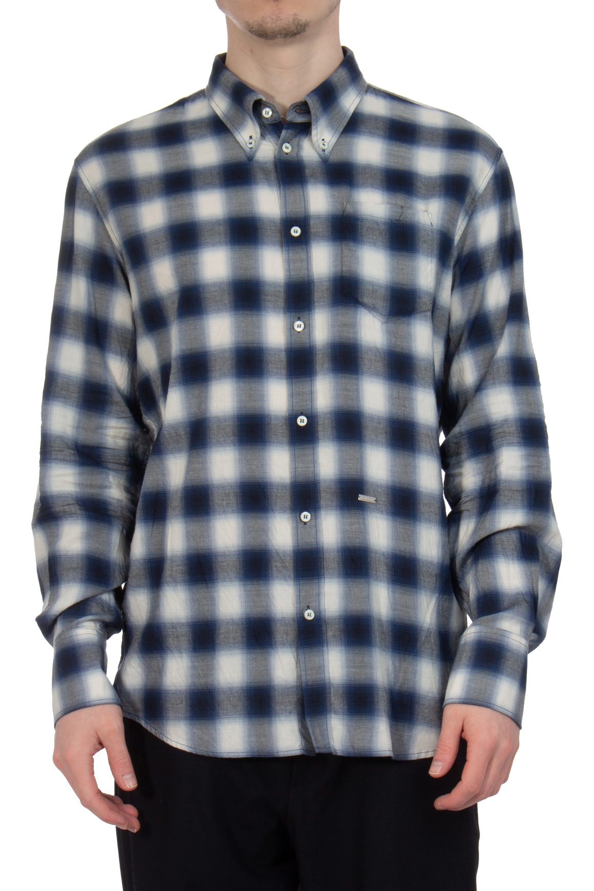 DSQUARED Regular Fit Checked Cotton Blend Shirt