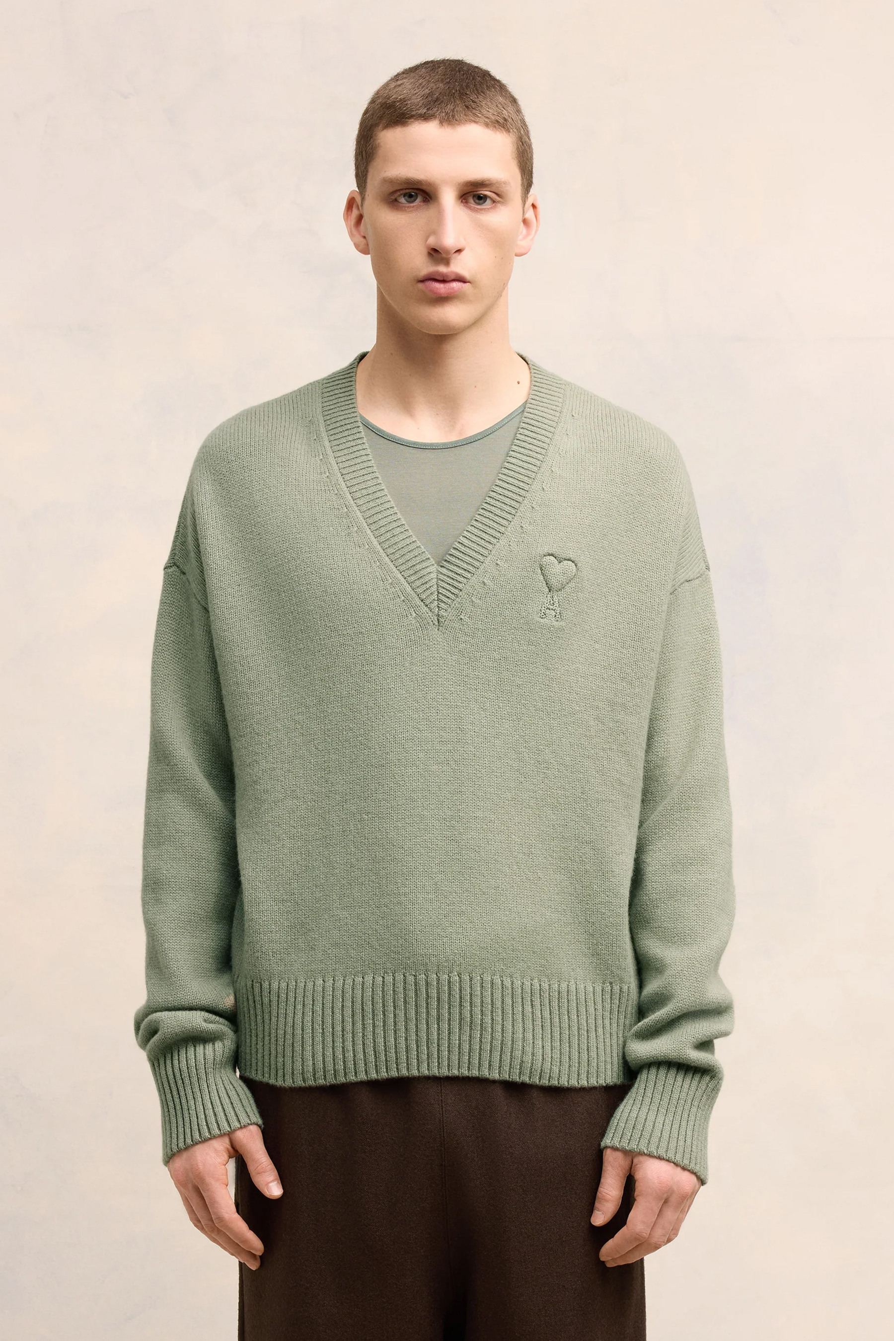 AMI PARIS Wool-Cashmere Blend Sweater