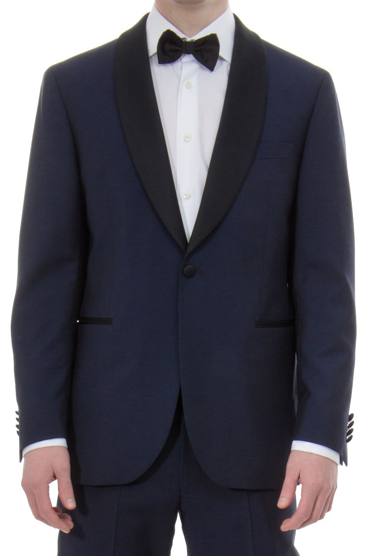 DRESSLER Shaped Fit Wool-Mohair Blend Tuxedo Jacket Stuart