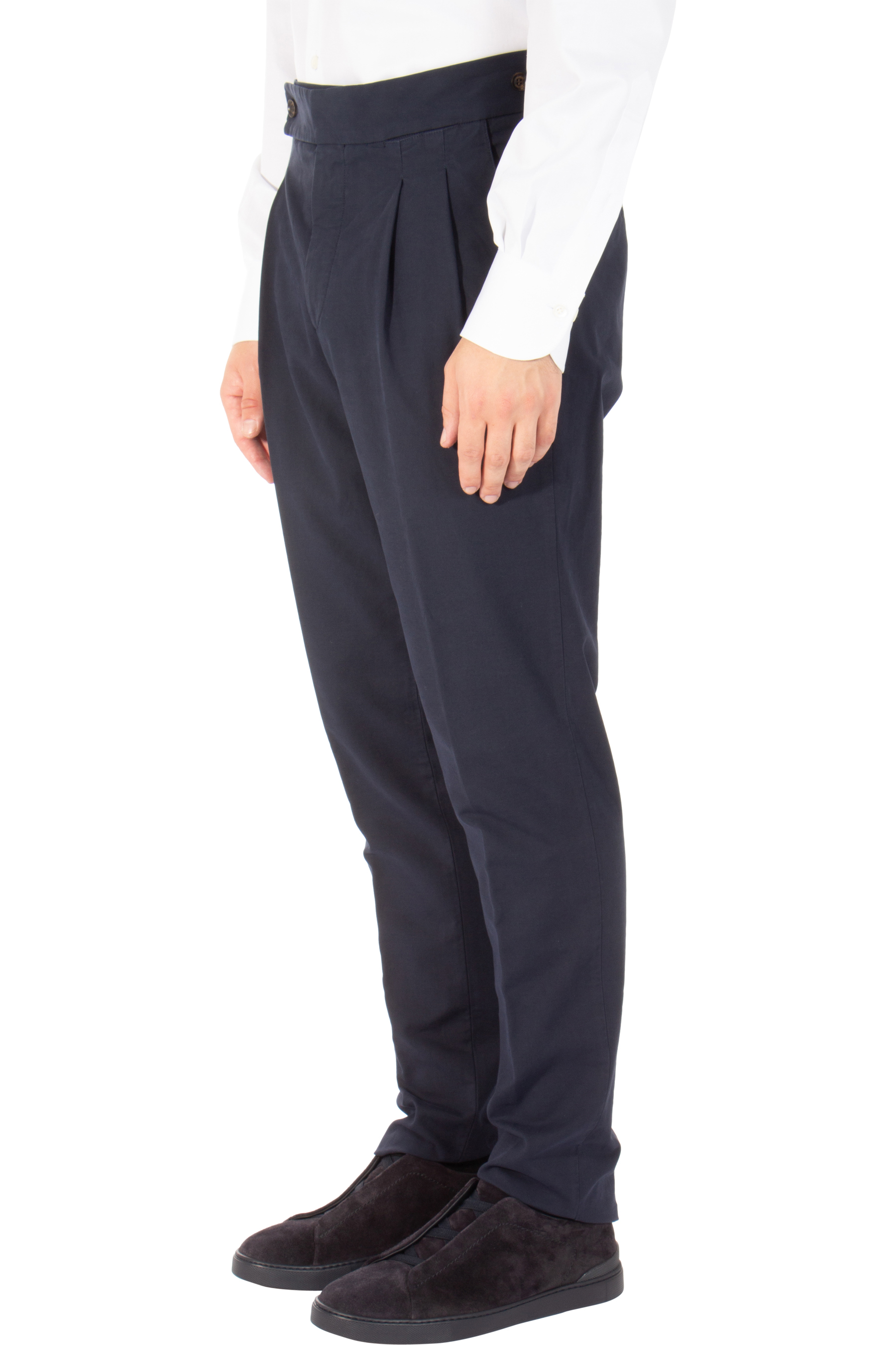 COLOMBO Pleated Cotton Stretch Pants Robert