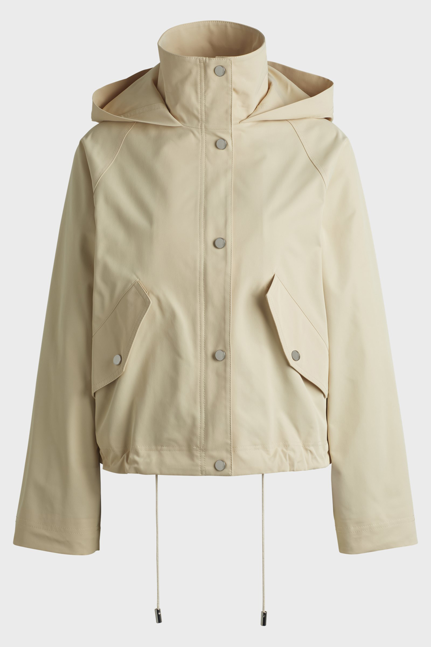 BOSS Relaxed Fit Water-Repellent Fabric Hooded Jacket Carbora