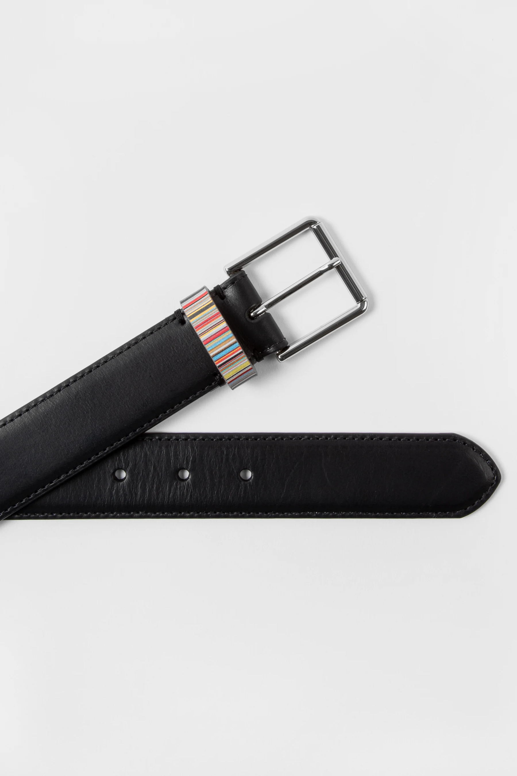 PAUL SMITH 'Signature Stripe' Keeper Leather Belt