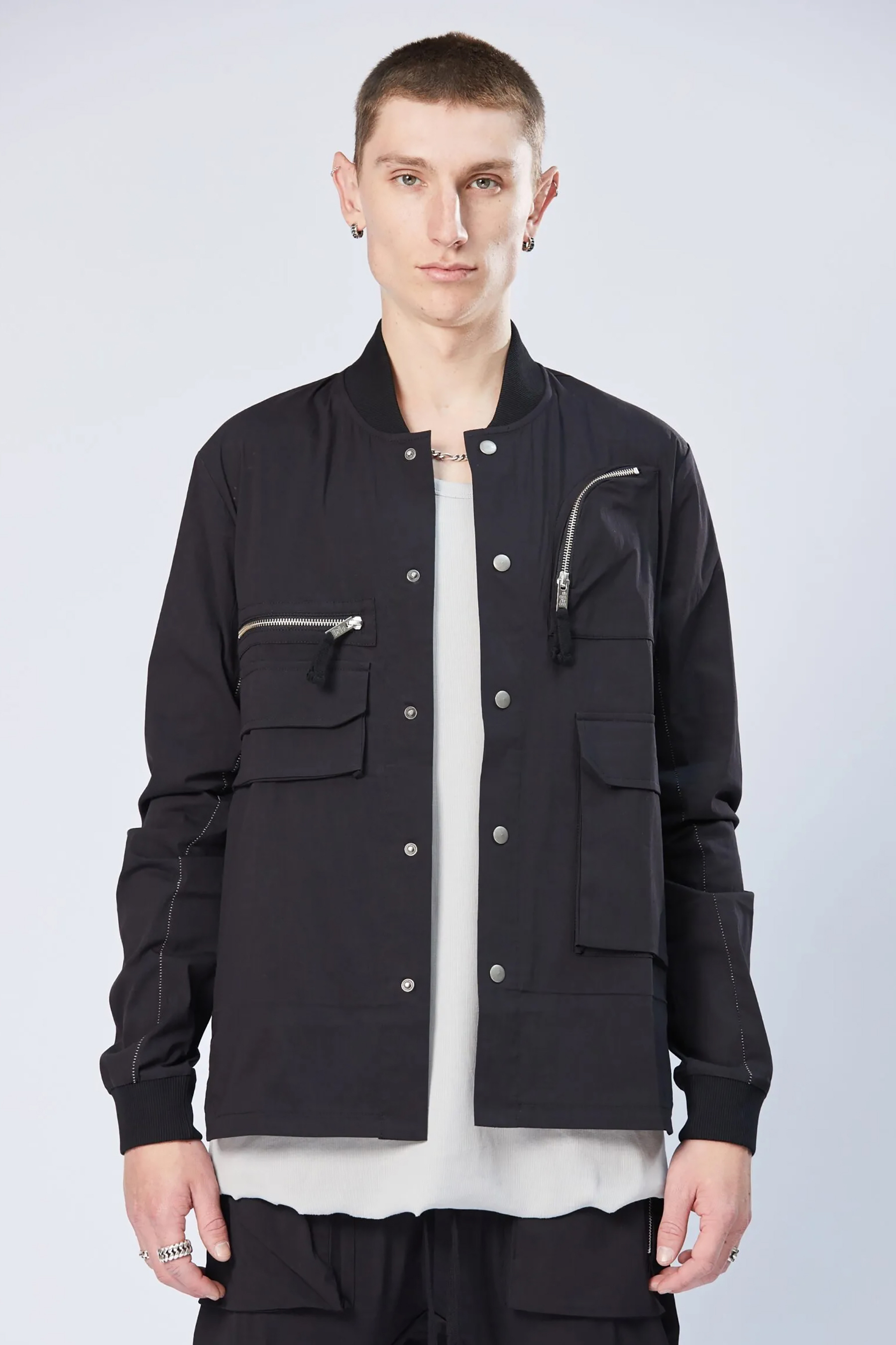 THOM KROM Cotton Nylon Stretch Bomber Overshirt