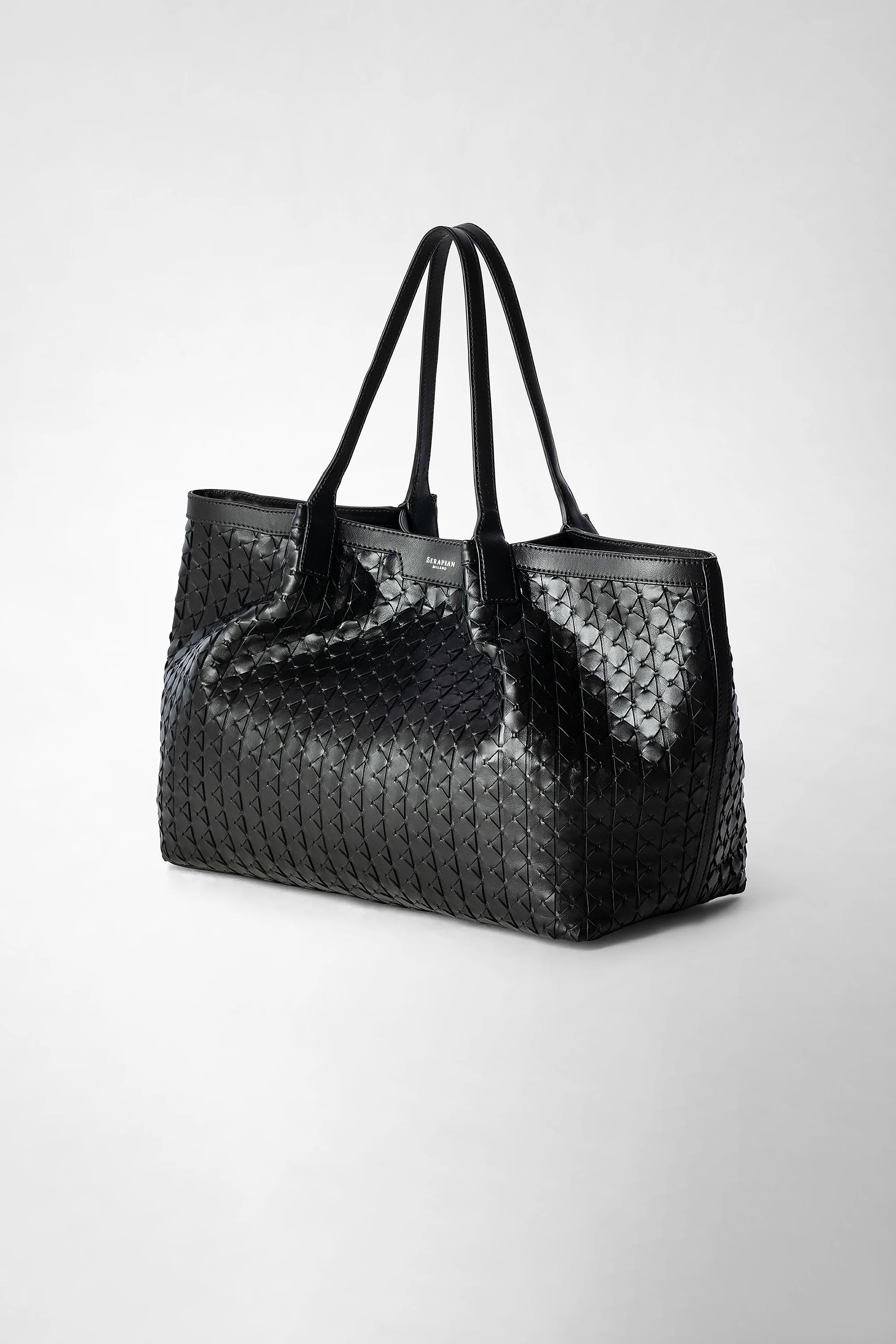 SERAPIAN Mosaico Leather Tote Bag Secret