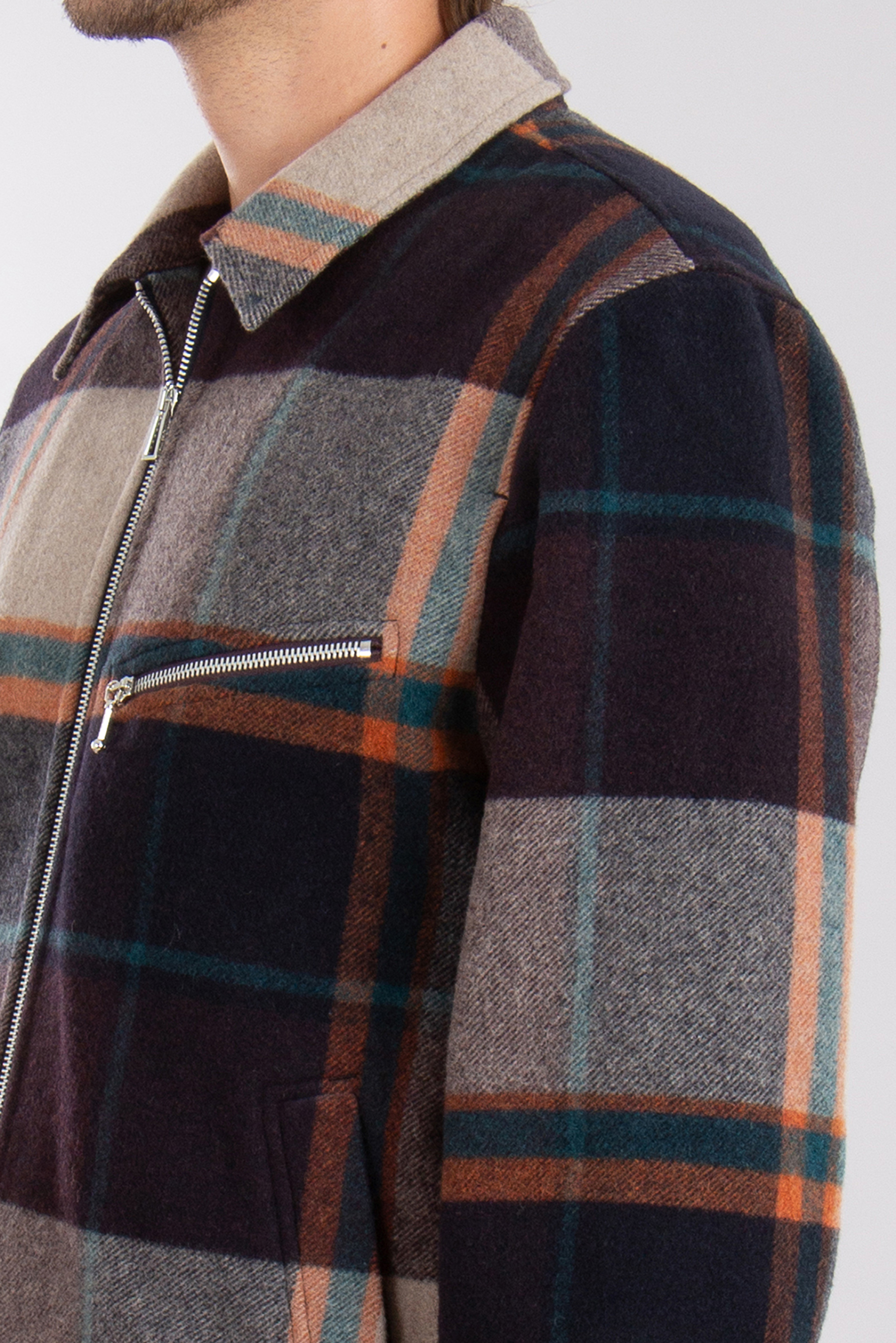 PAUL SMITH Checked Wool-Blend Harrington Jacket