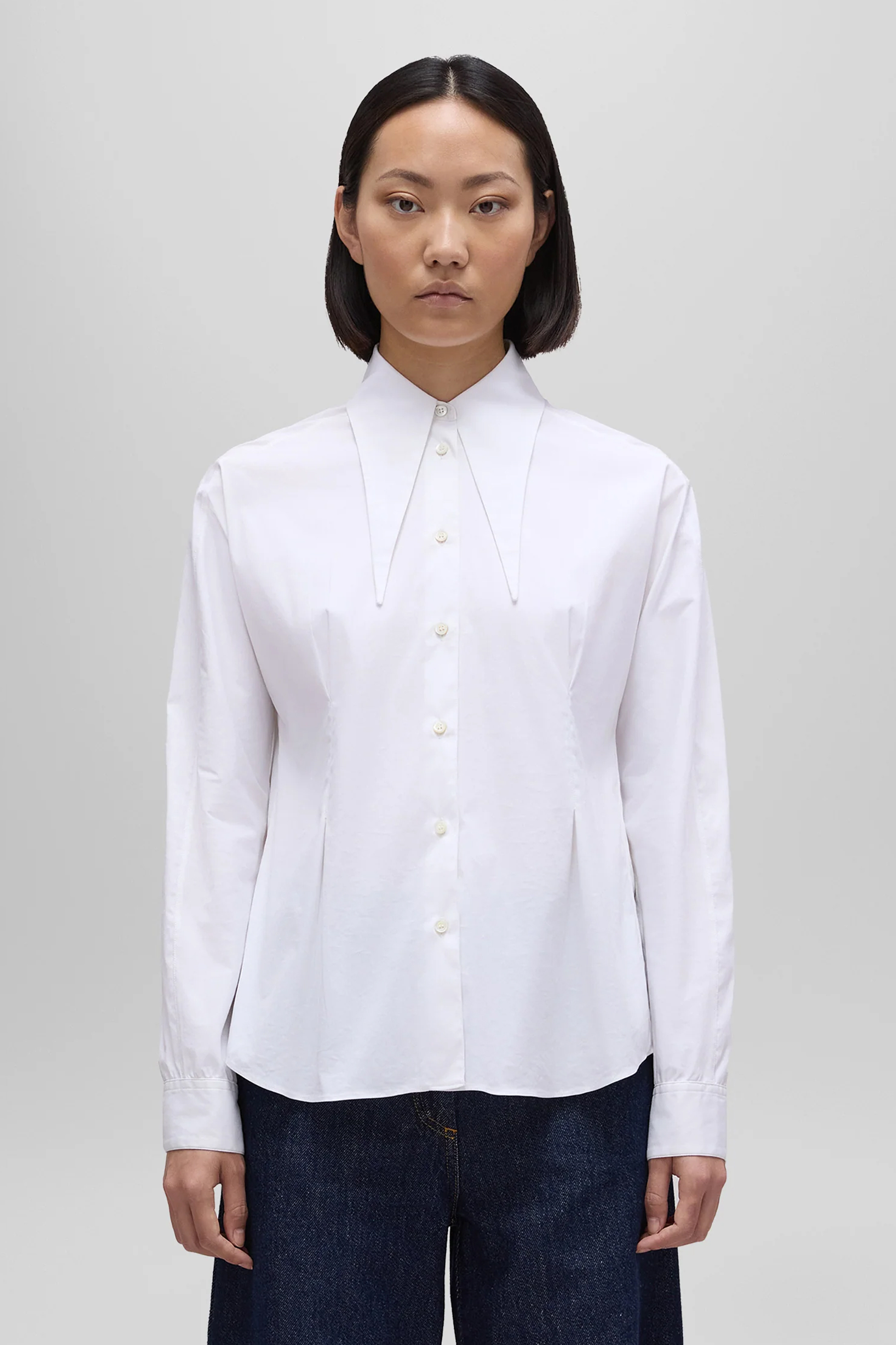 ASPESI Cotton Blend Stretch Blouse