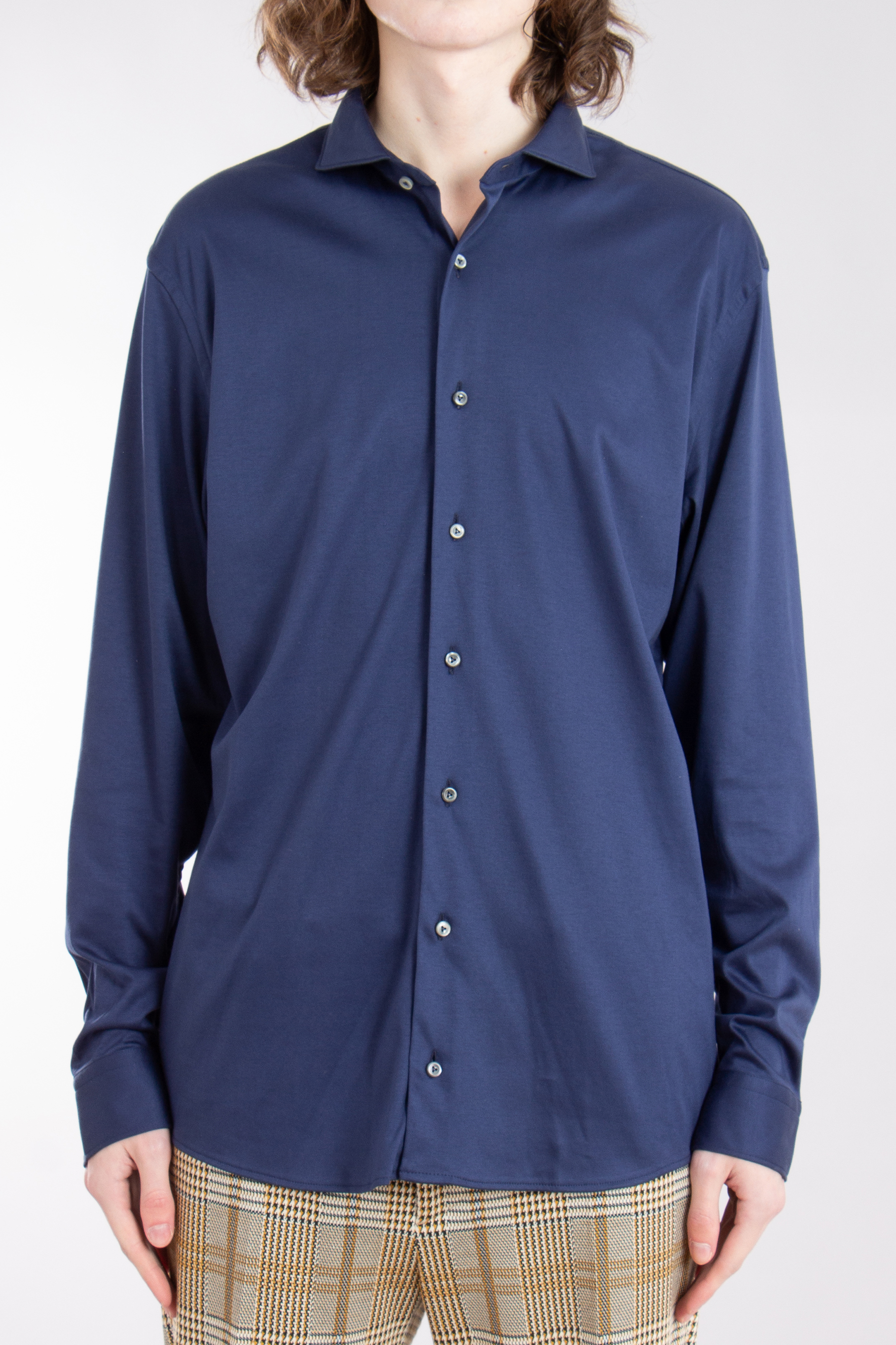 VAN LAACK Slim Fit Swiss Cotton Jersey Shirt Per-L