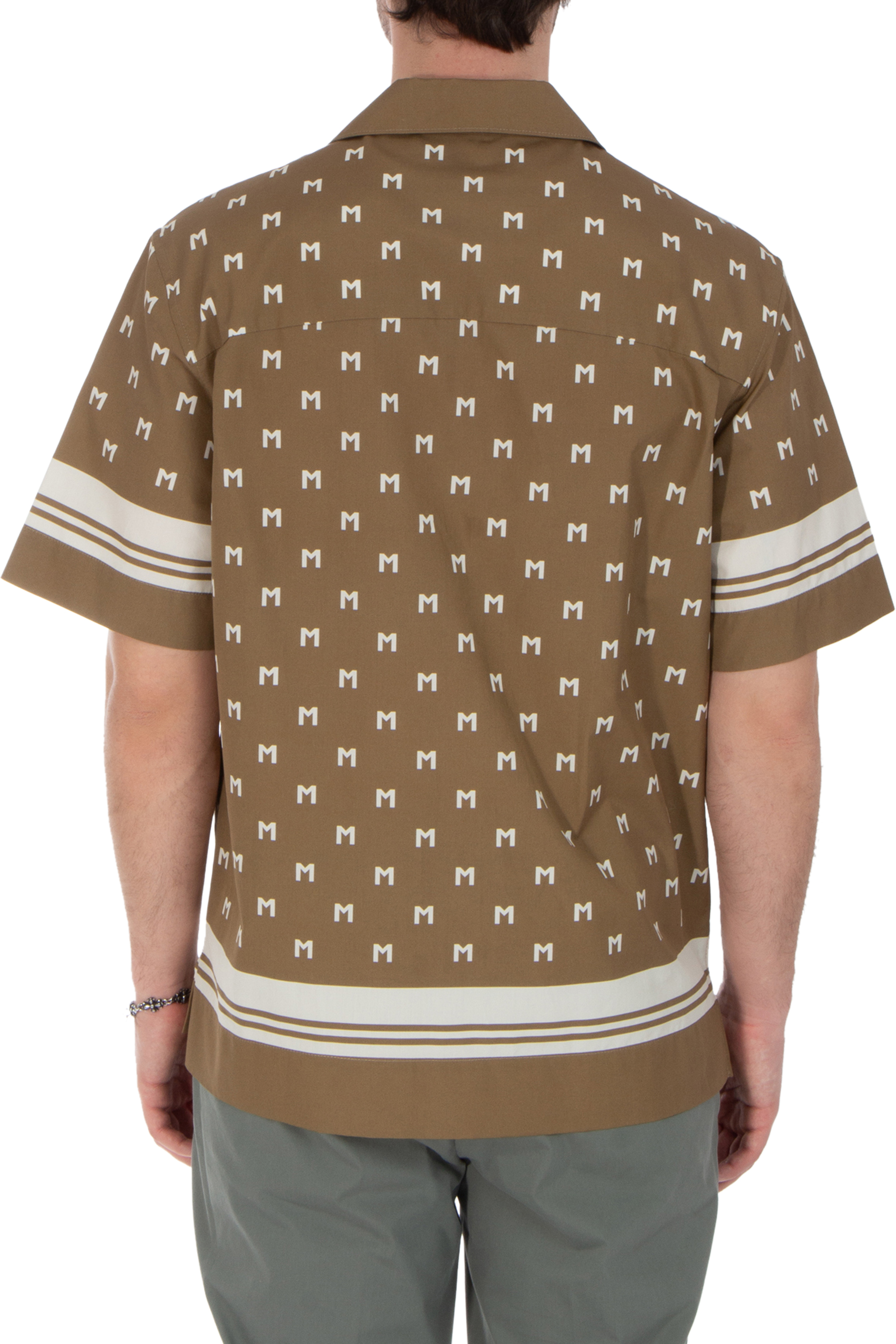 MONCLER Monogrammed Cotton Poplin Short-Sleeve Shirt