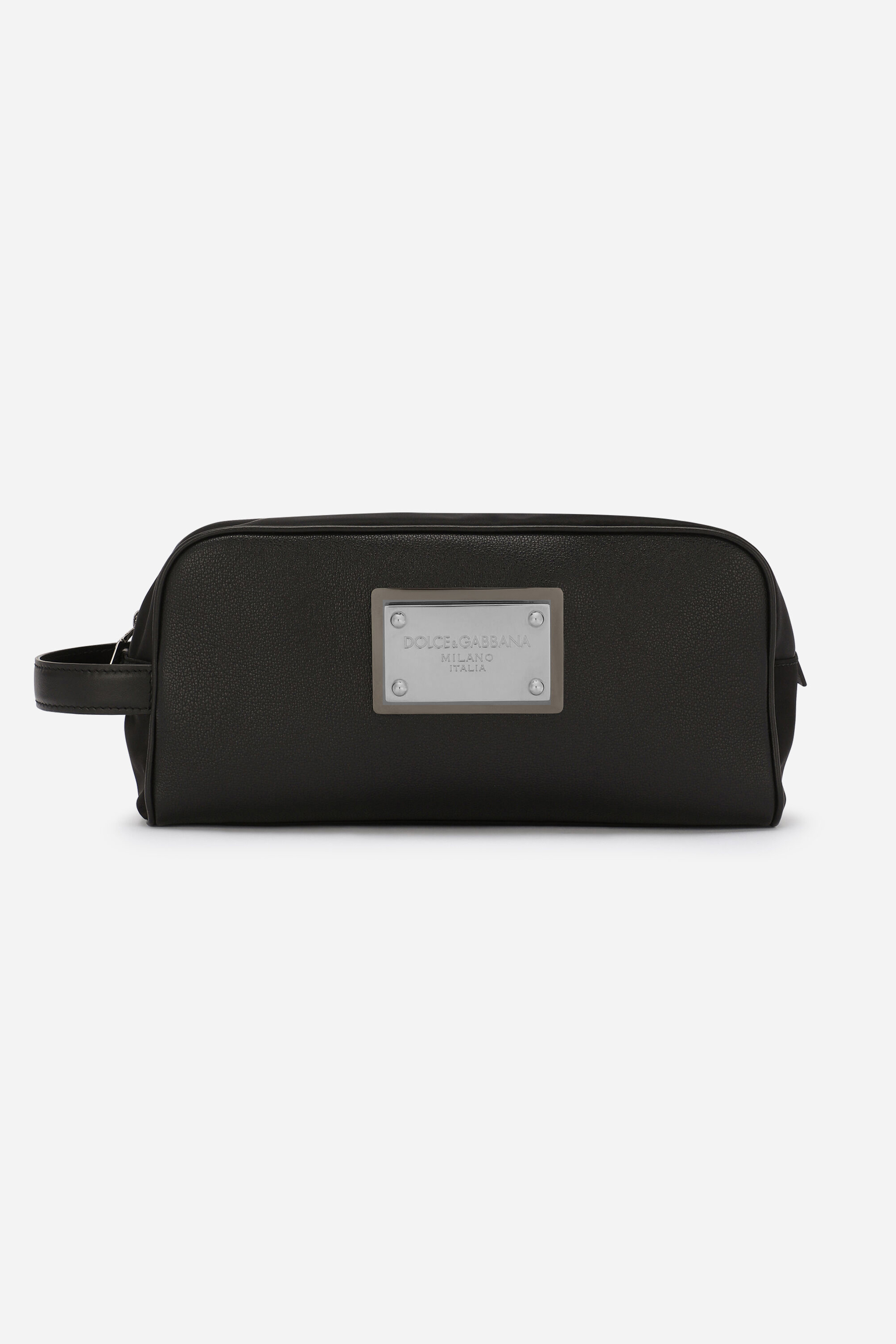 DOLCE & GABBANA Leather & Nylon Toiletry Bag