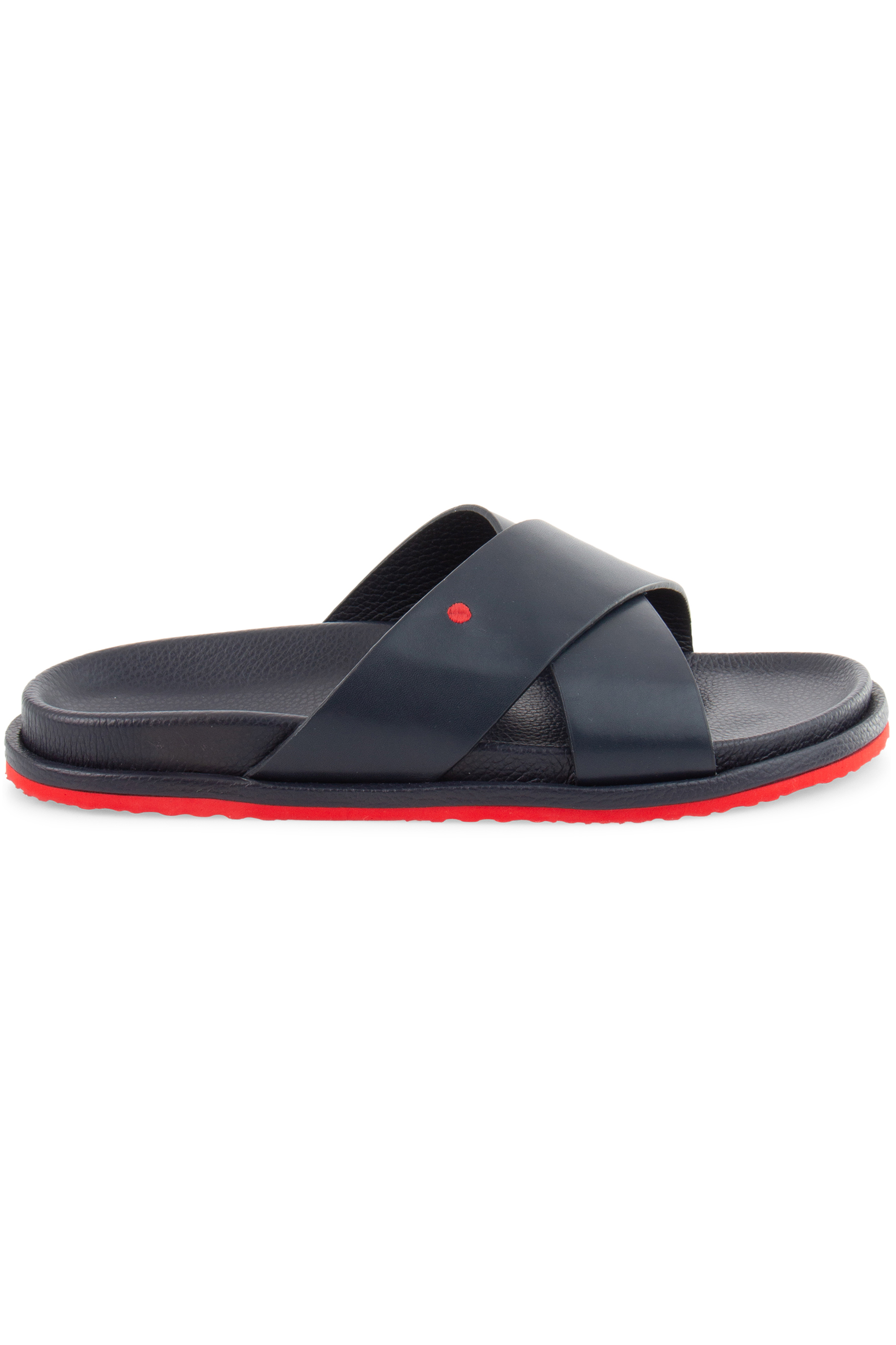 KITON Crossover Strap Leather Slides