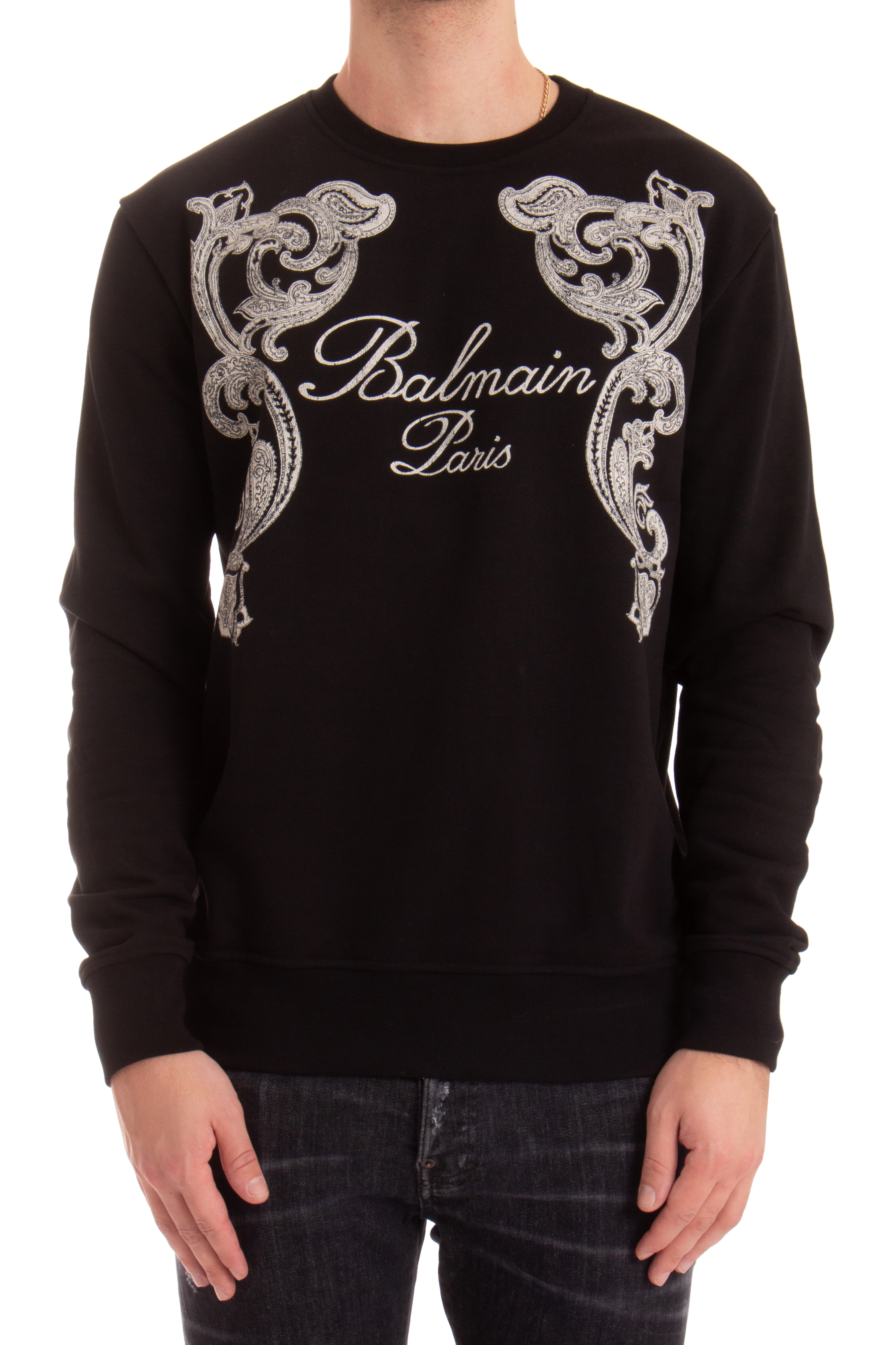 BALMAIN Printed Organic Cotton Sweatshirt