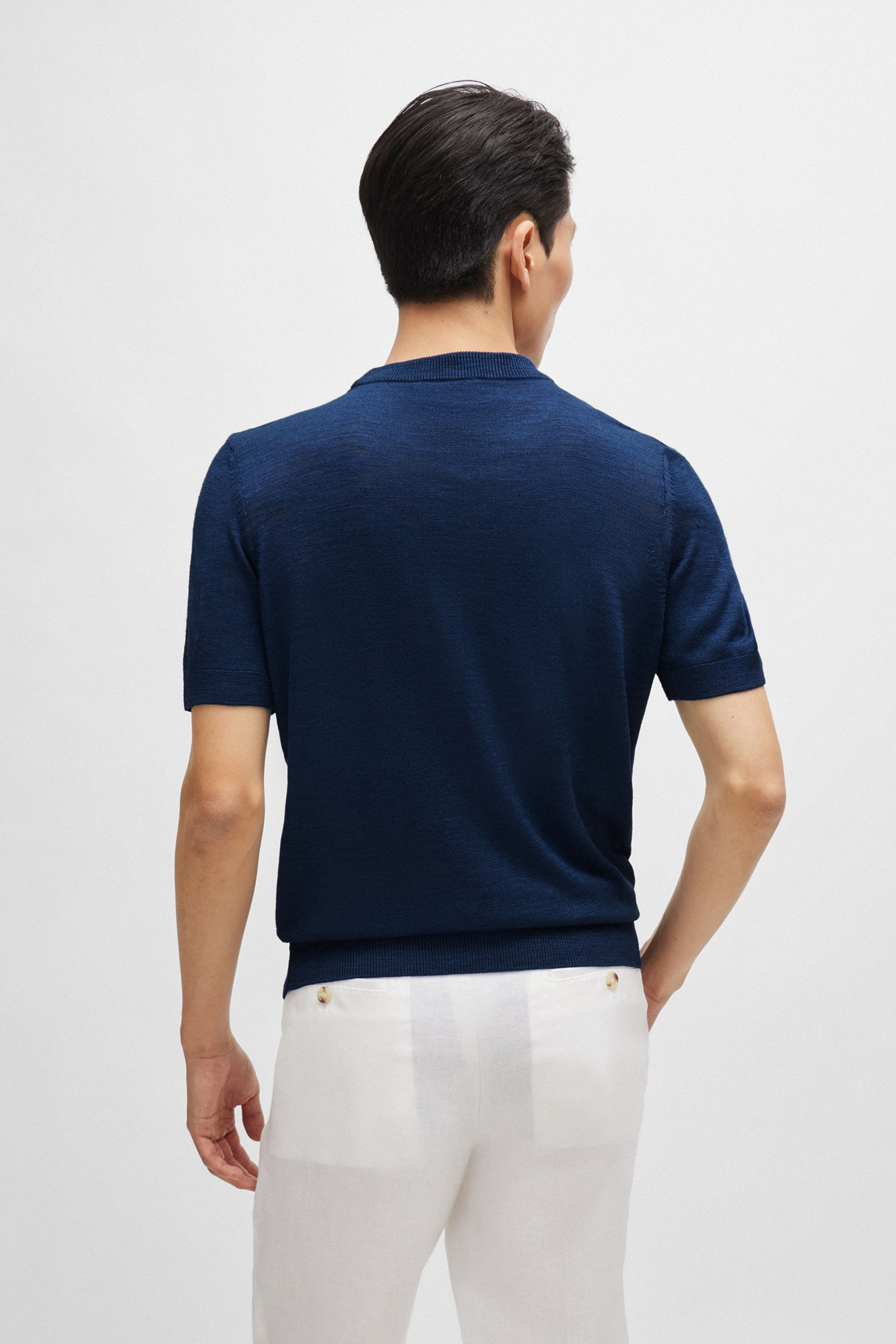 BOSS Short-Sleeved Tussah Silk Sweater L-Teodoro