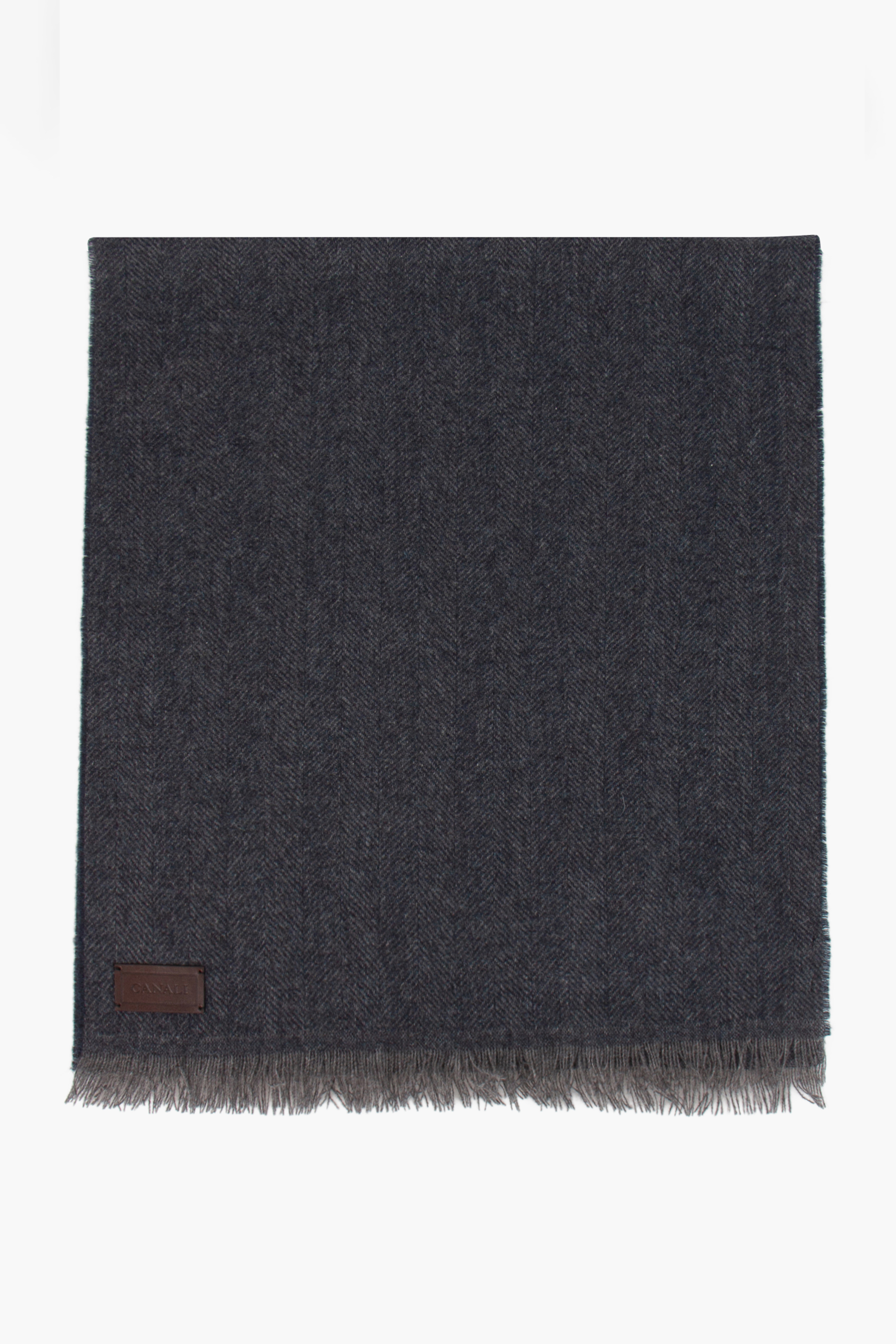 CANALI Herringbone Cashmere Scarf