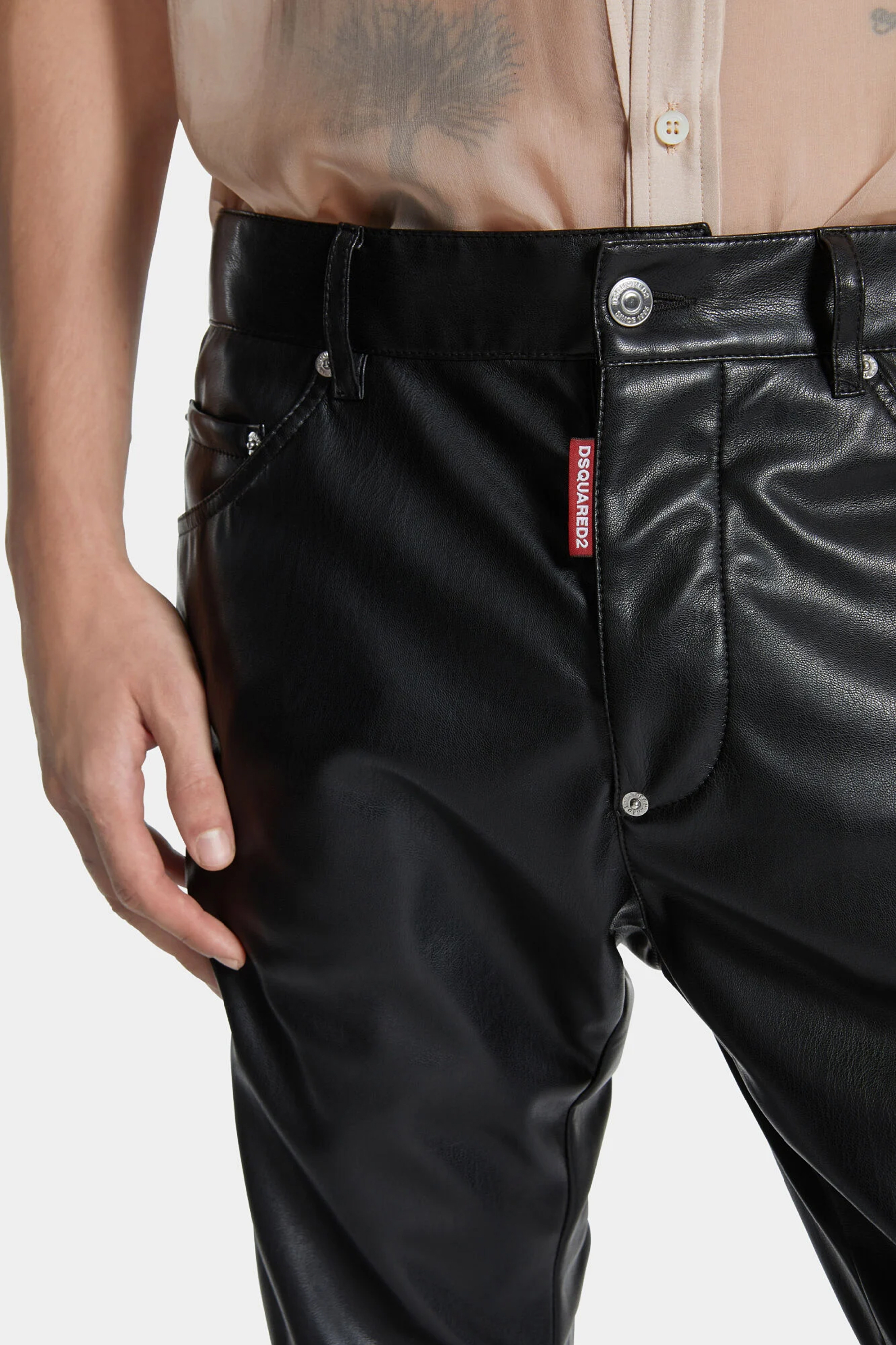 DSQUARED2 Faux Leather Cool Guy Jeans