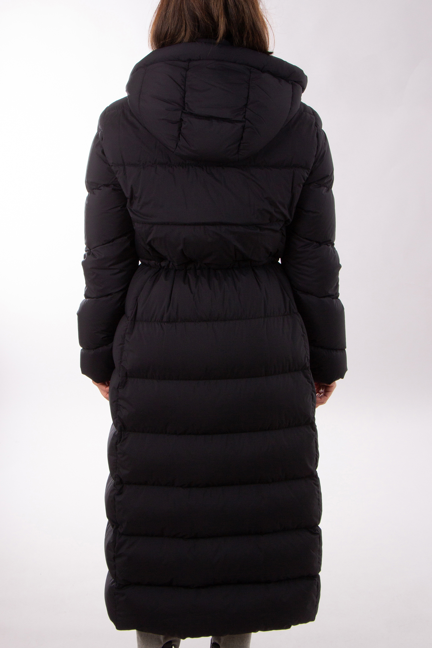 MOOSE KNUCKLES Hooded Nylon Belle Cote Long Puffer Coat