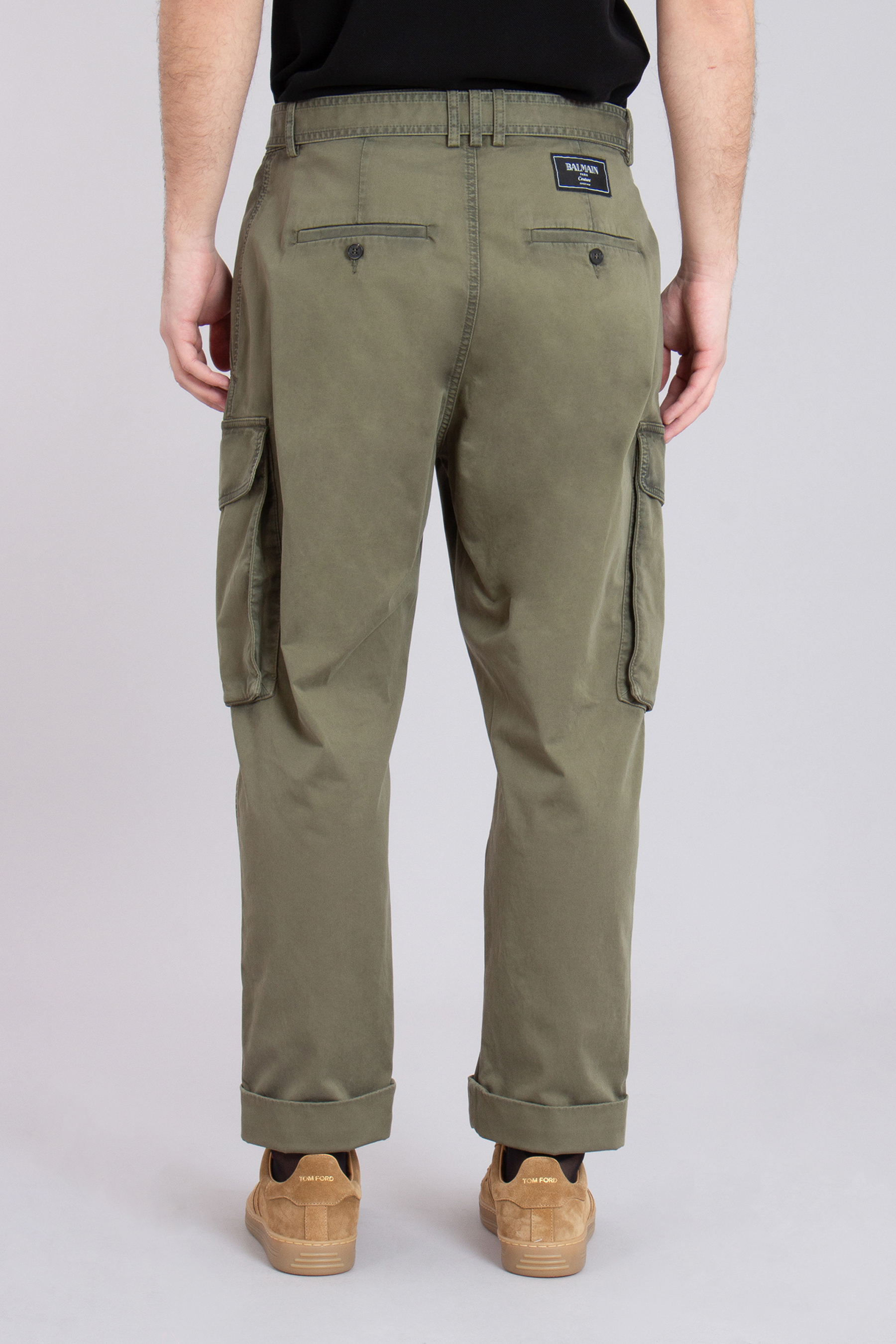 BALMAIN Regular Fit Cotton Stretch Cargo Pants