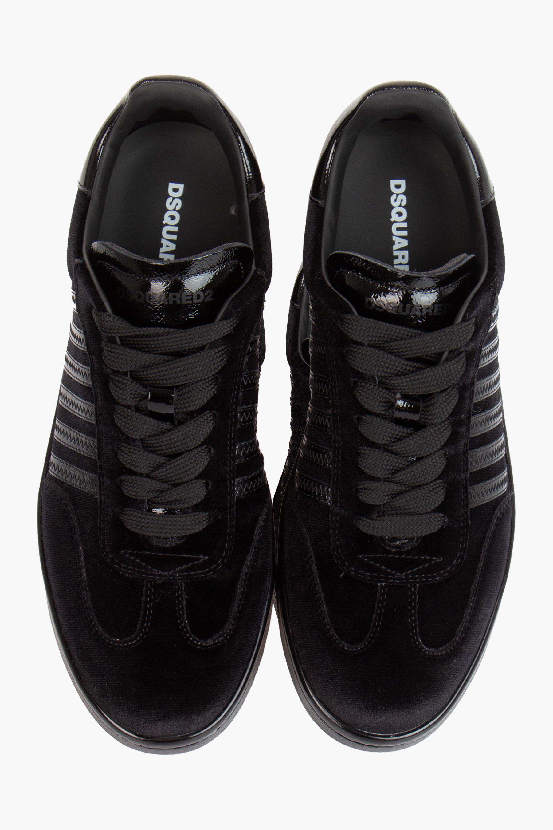 DSQUARED2 Velvet & Patent Leather Sneakers Boxer