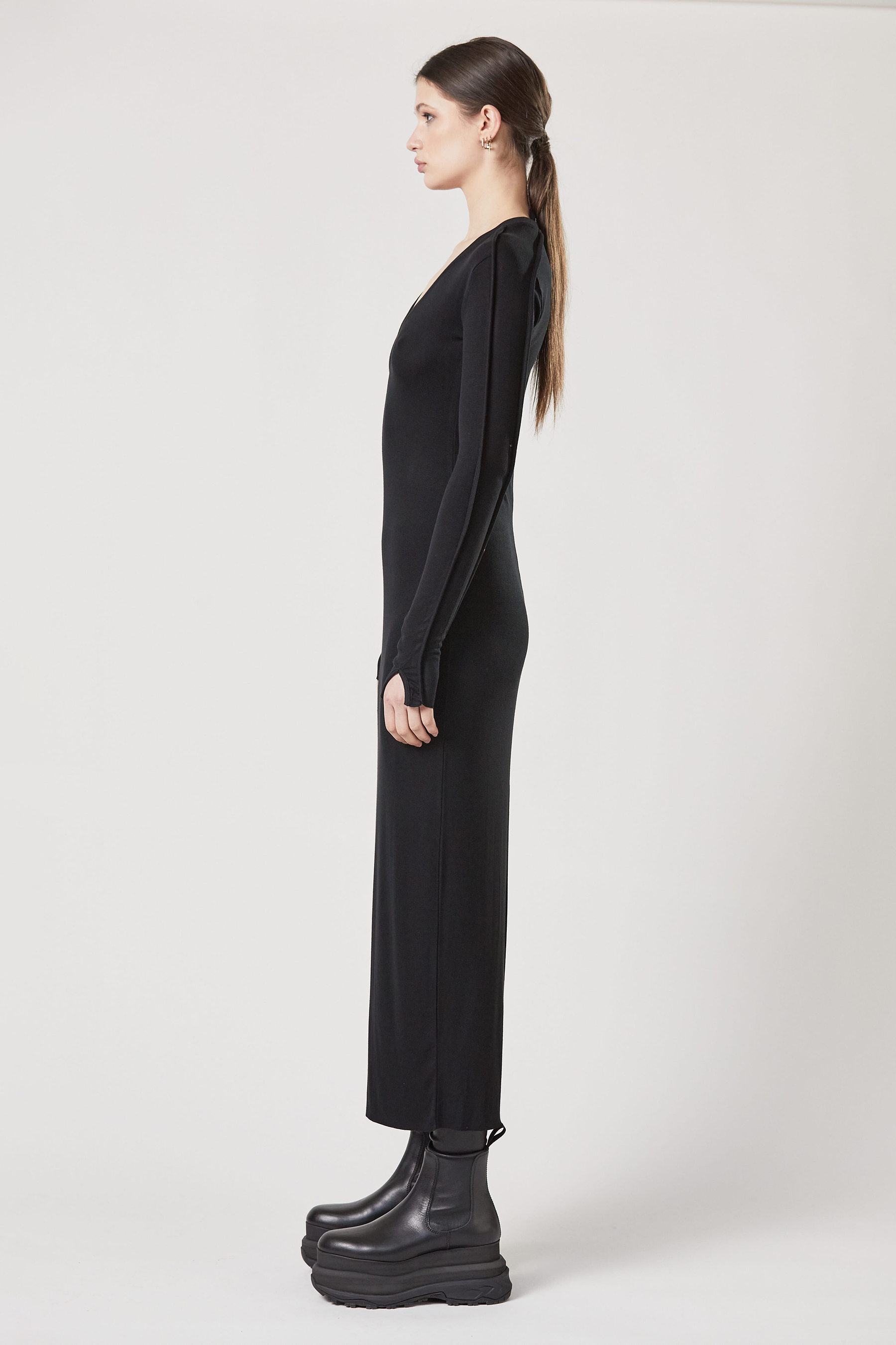 THOM KROM Viscose Stretch Jersey Maxi Dress