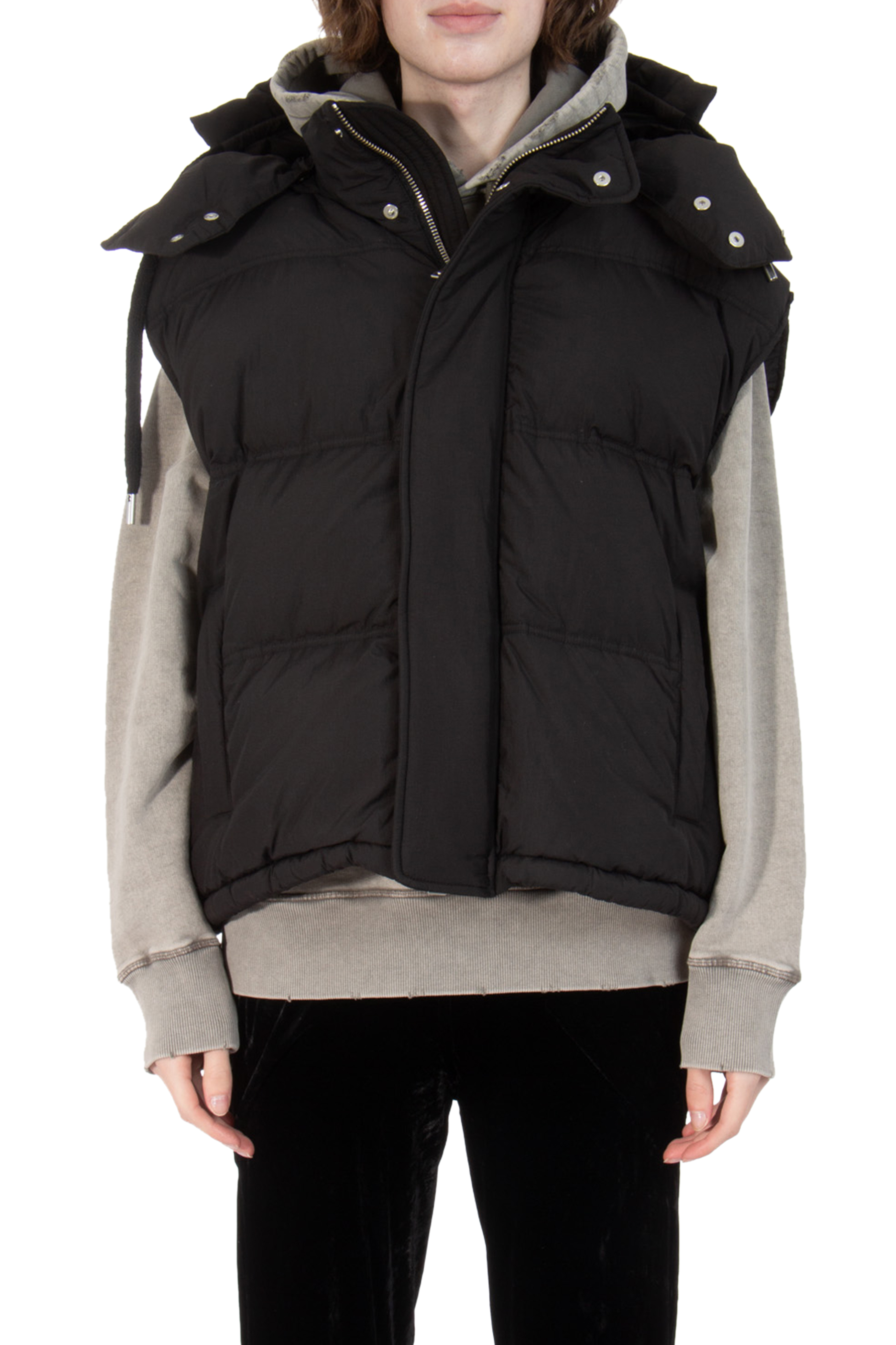 AMI PARIS Hooded Nylon Canvas Down Vest